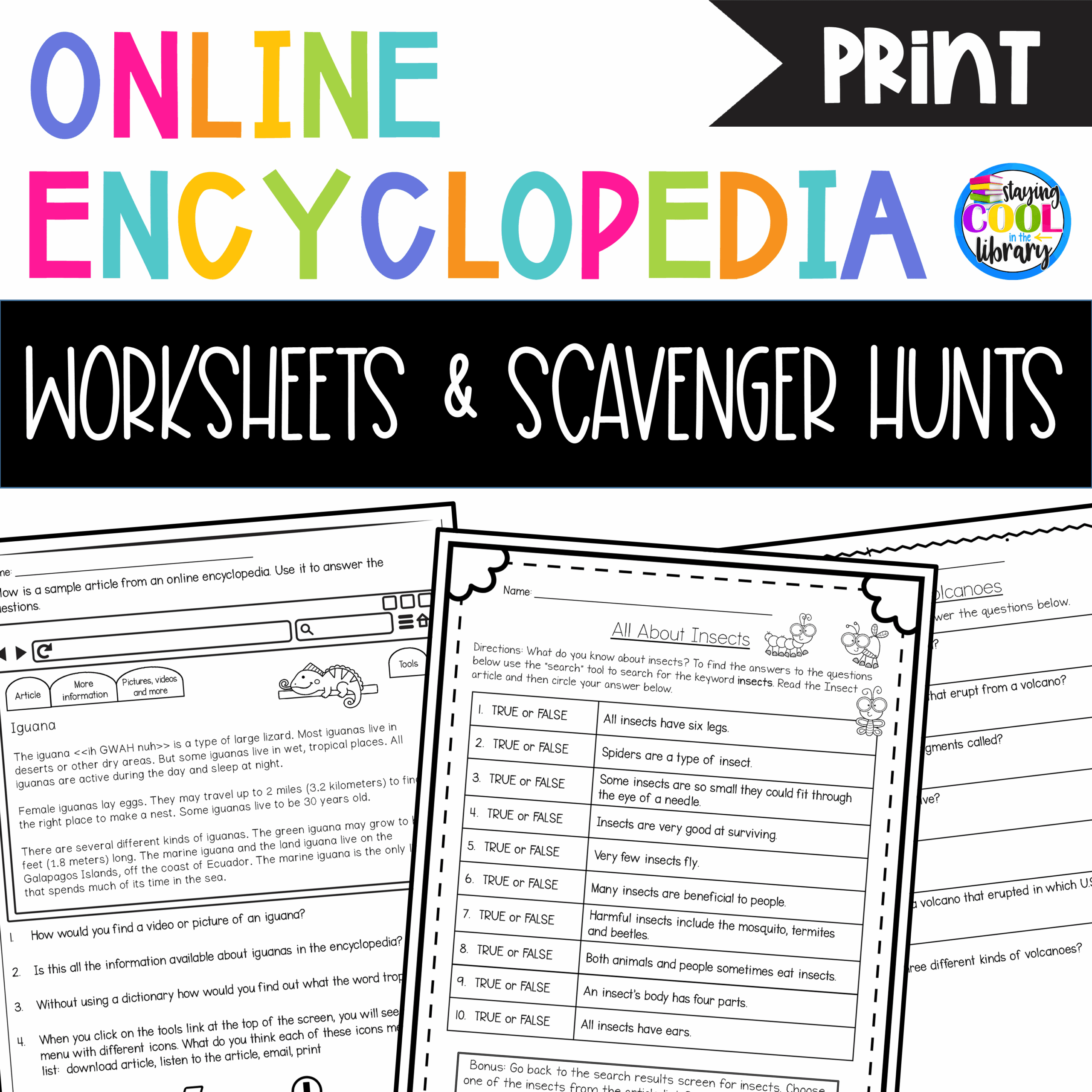 Online Encyclopedia Worksheets And Scavenger Hunts