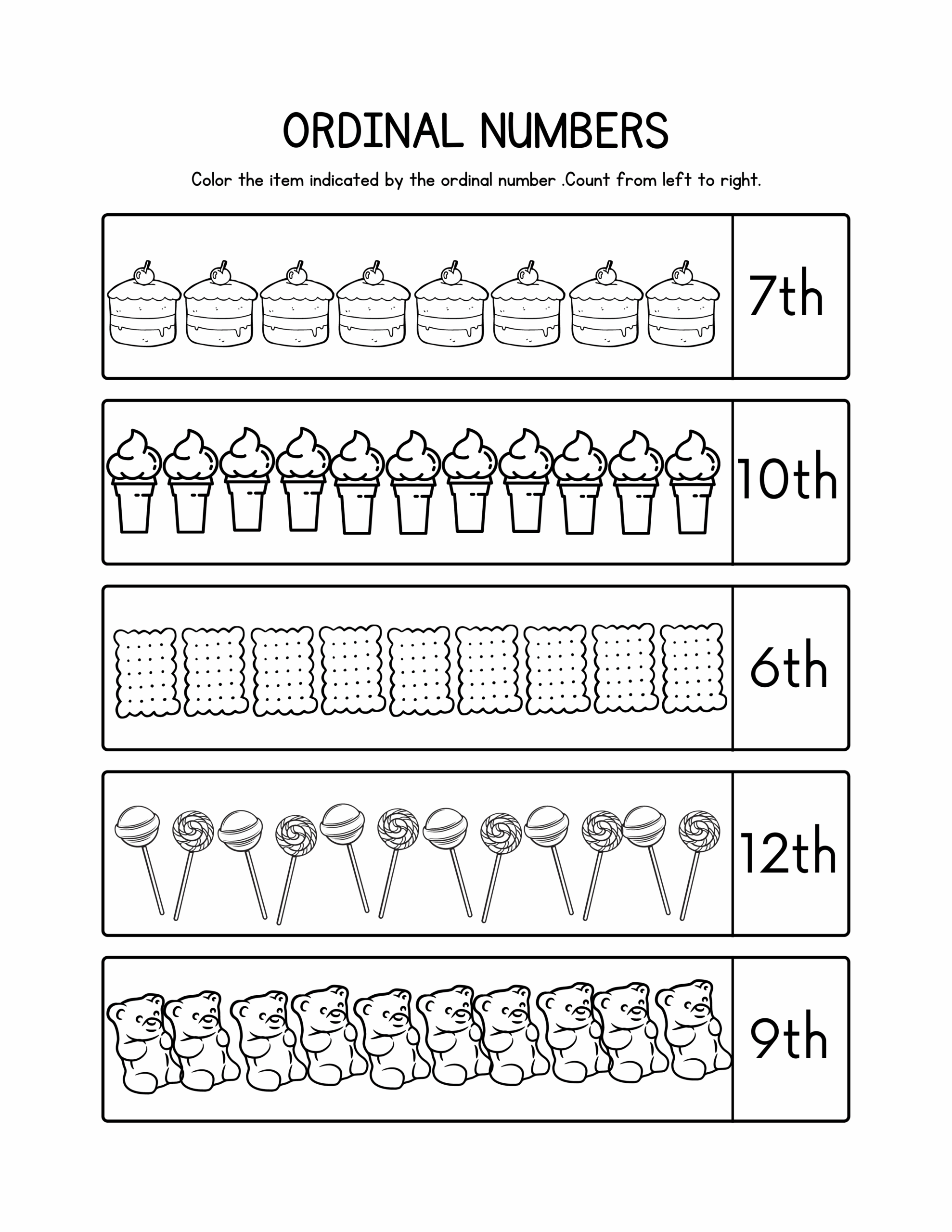 Ordinal Numbers Worksheets Made By Teachers