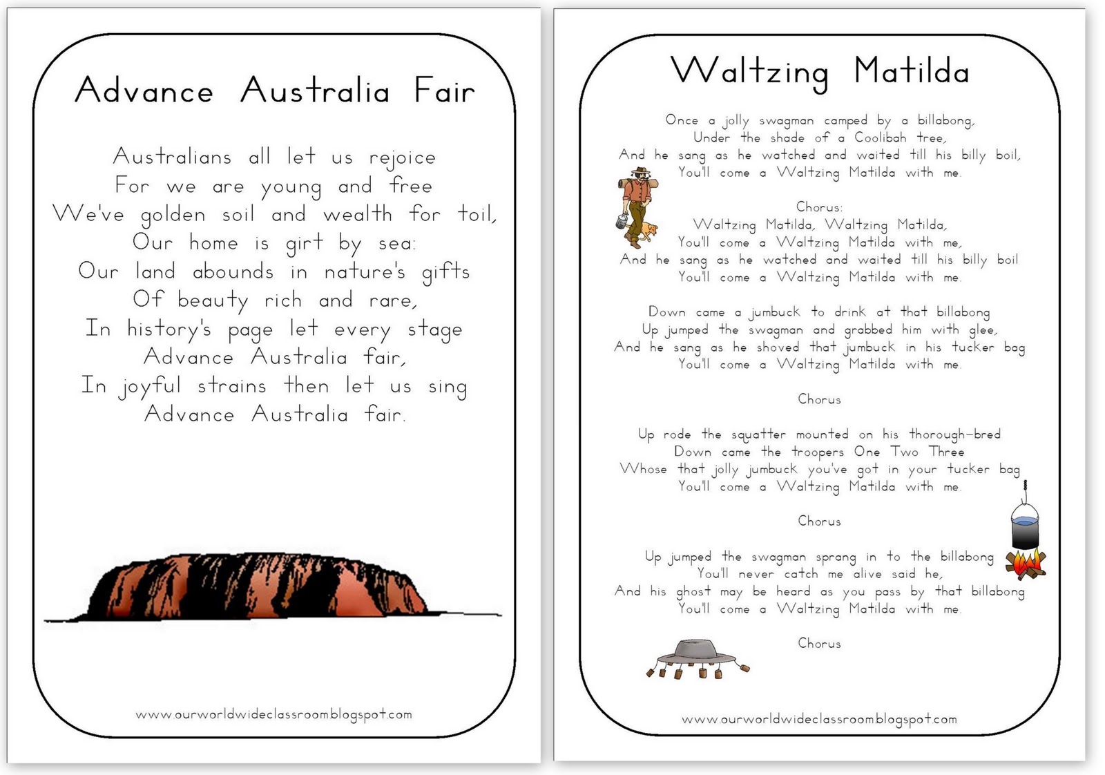 Our Worldwide Classroom Free Printable Australia Day Learning Packet