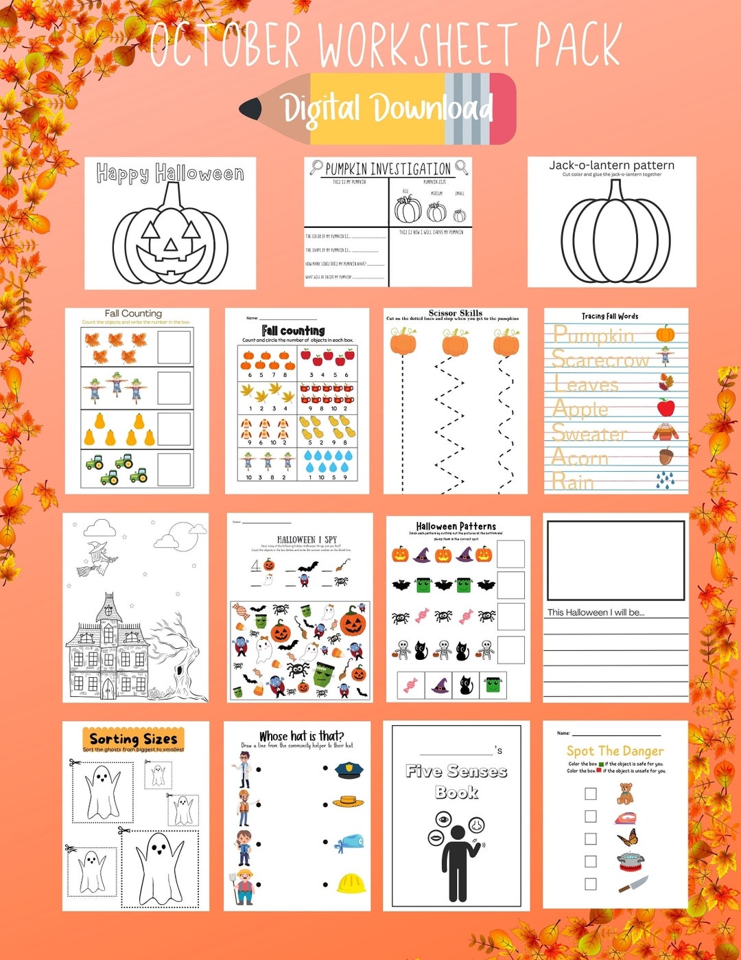 Free Printable October Worksheets