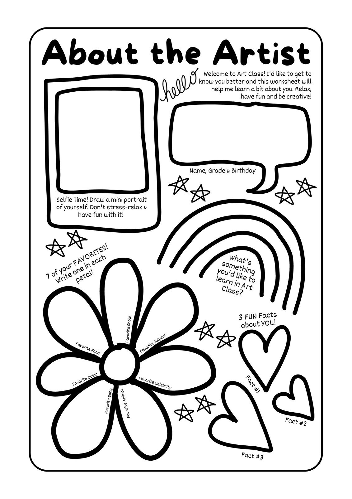 Page 2 Free Custom Printable Art Worksheet Templates Canva