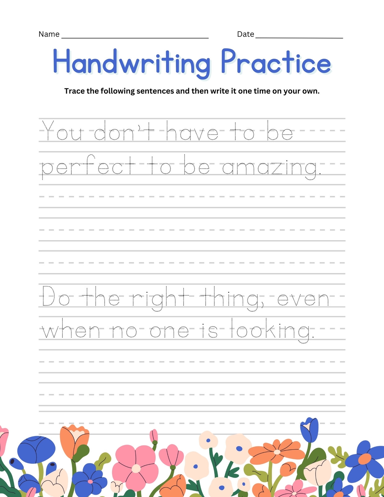 Page 4 Free Custom Printable Handwriting Worksheet Templates Canva Worksheets Library