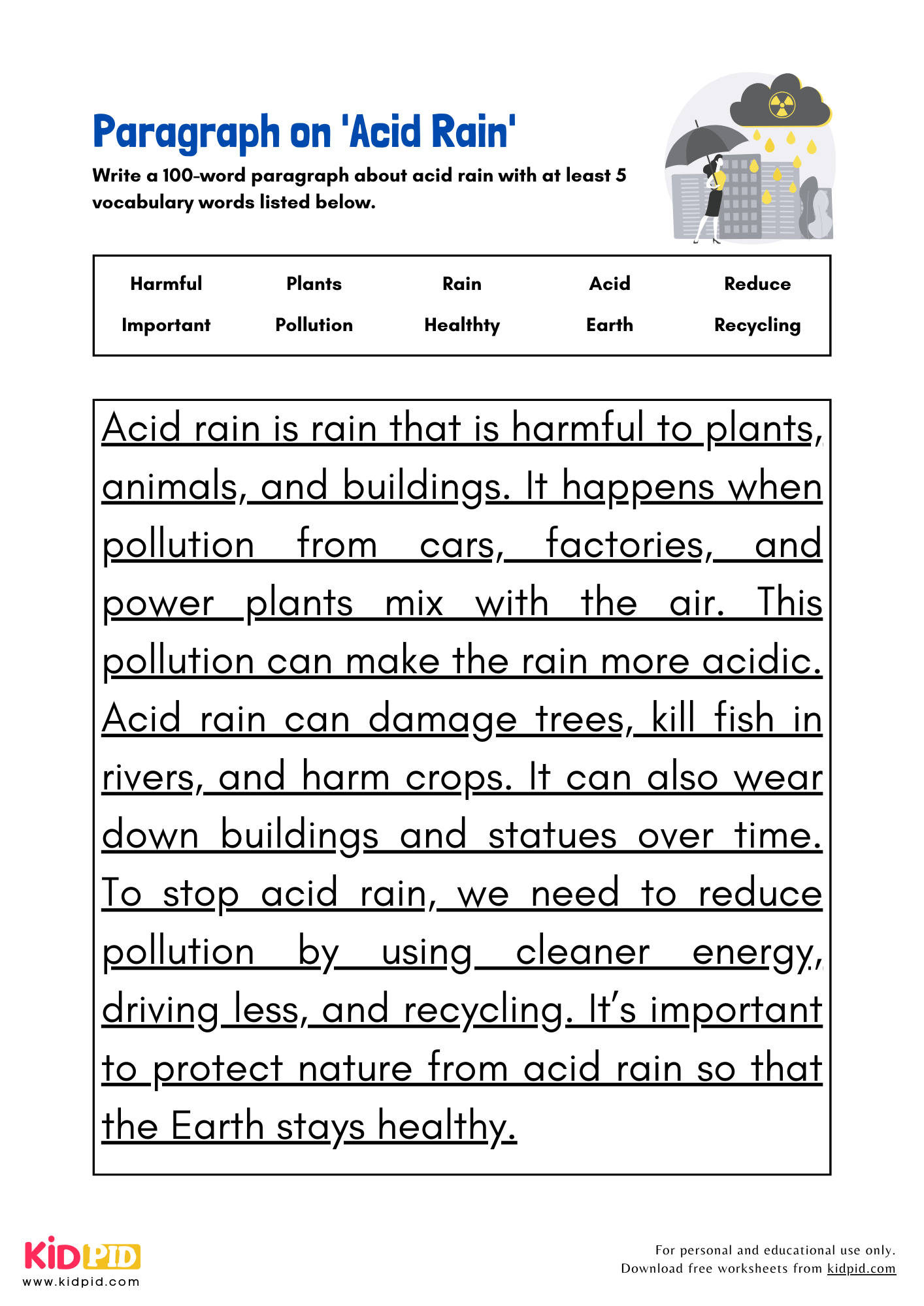 Paragraph On Acid Rain Kidpid