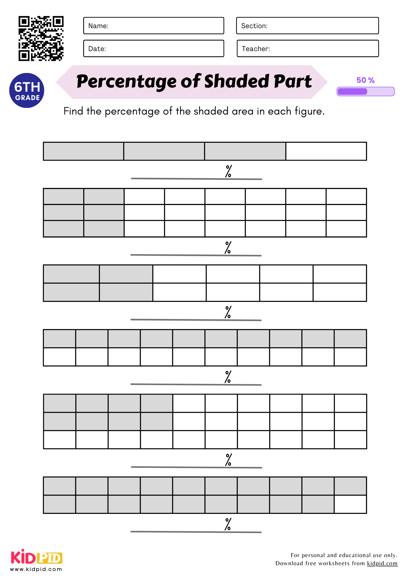 Free Printable Worksheets Grade 6
