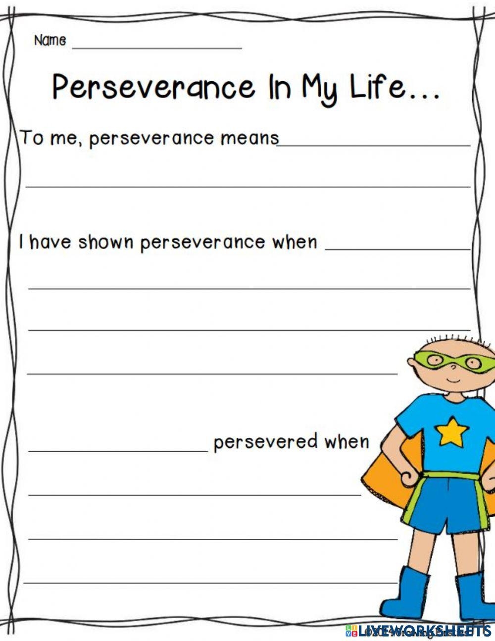 Perseverance Worksheet Building Resilience And Overcoming Challenges