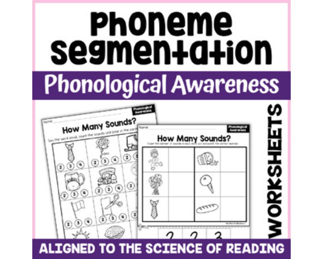 Phoneme Segmentation Phonological Awareness Worksheets Science Of Reading Home School Etsy