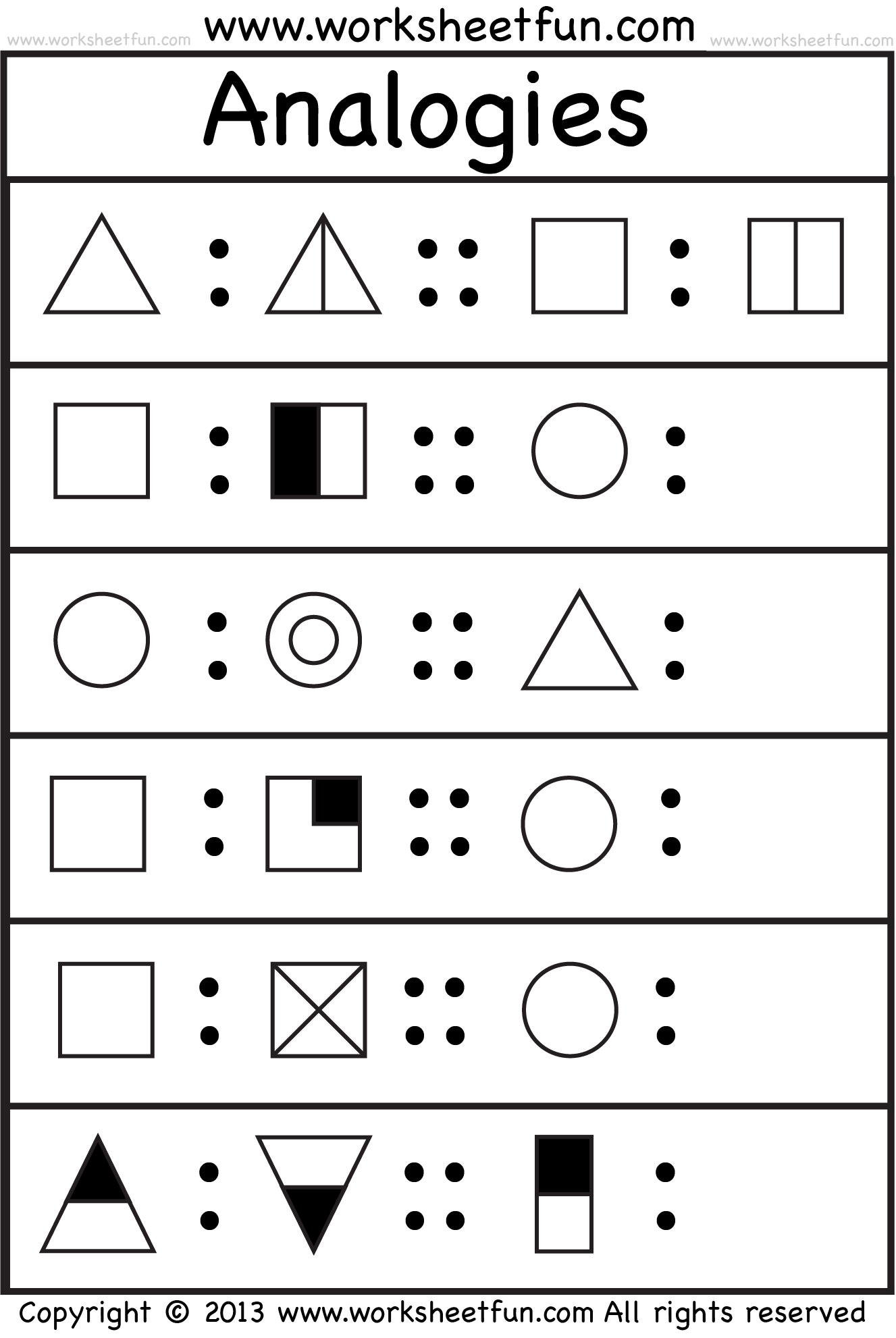 Picture Analogies 1 Worksheet FREE Printable Worksheets