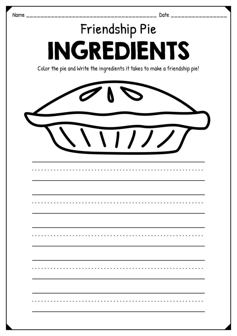 Pie Friendship Activity Friendship Activities Friendship 