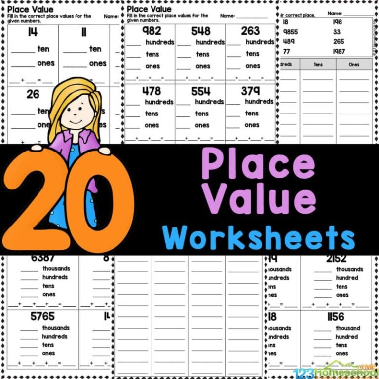 Place Value Worksheets Practice With 2 3 And 4 Digit Numbers