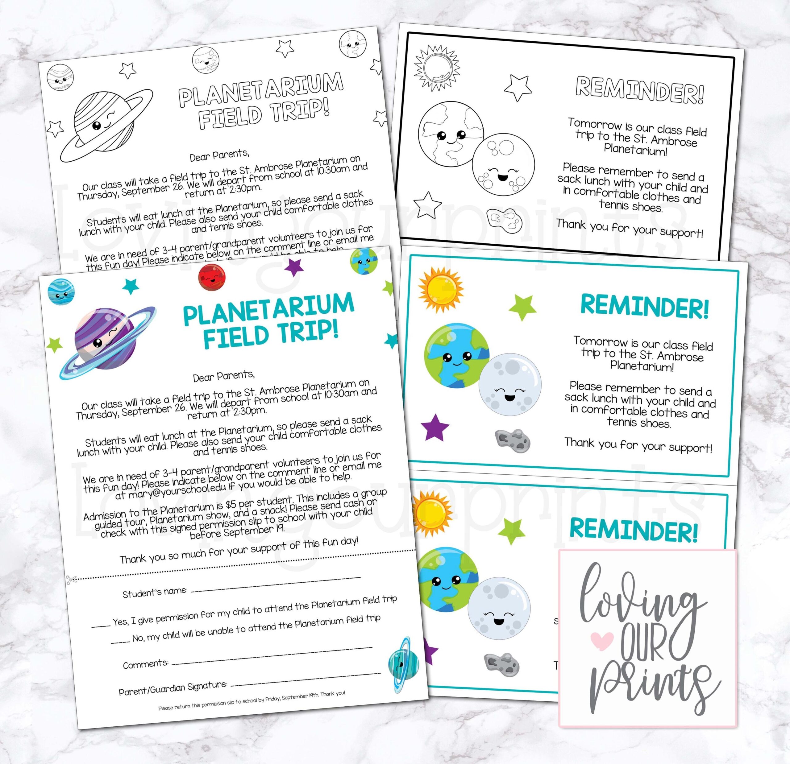 Planetarium Field Trip Editable Planetarium Field Trip Form Editable Planetarium Field Trip Permission Slip Space Field Trip Etsy