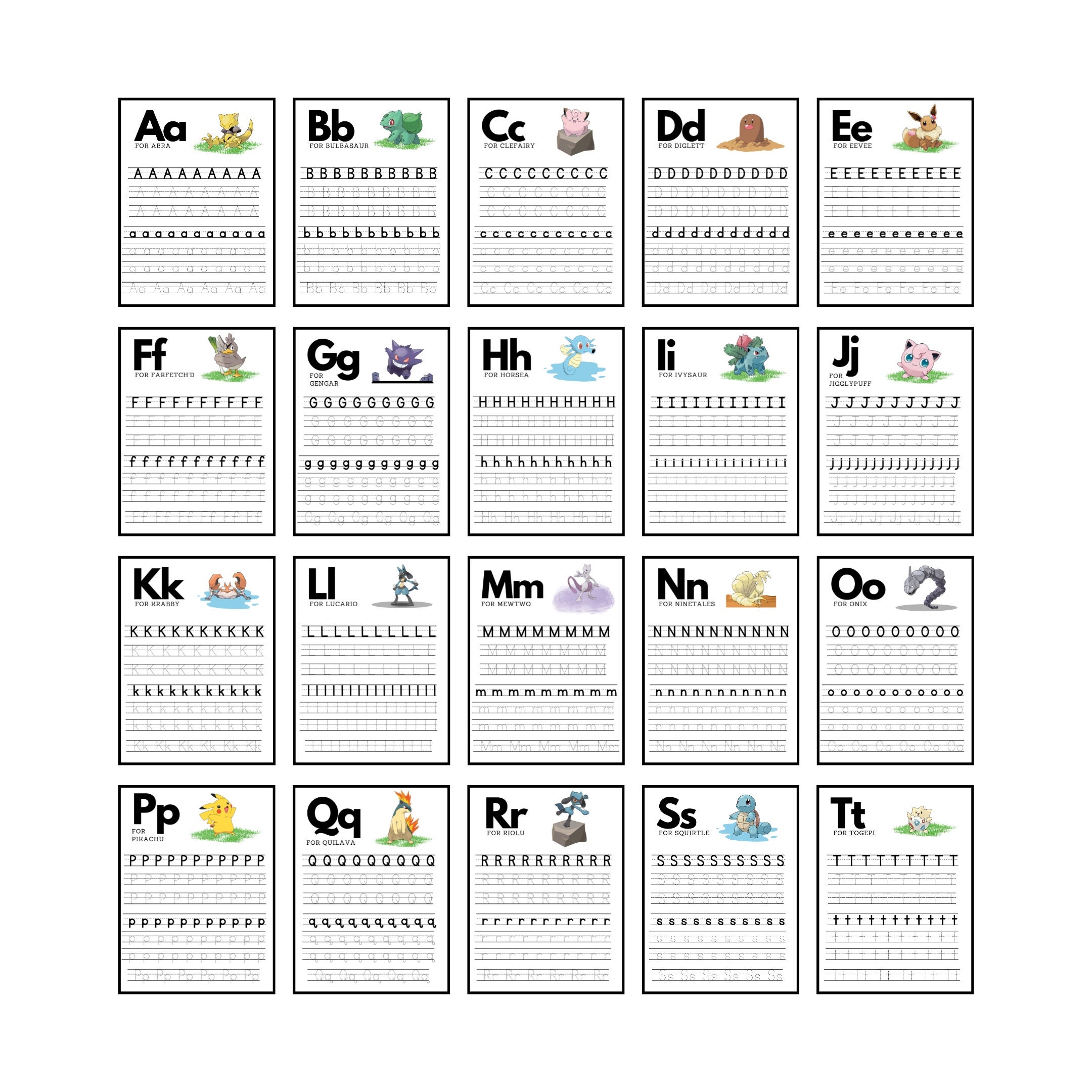 Free Printable Pokemon Educational Worksheets