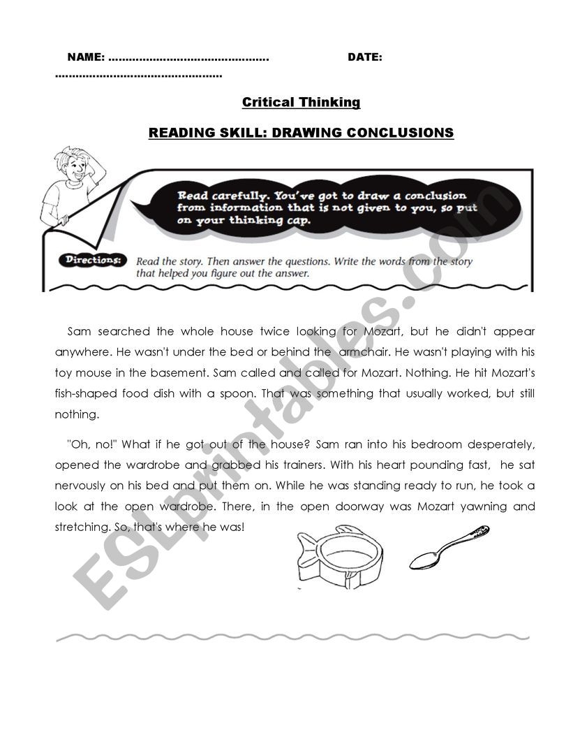 Drawing Conclusions Reading Comprehension Worksheets