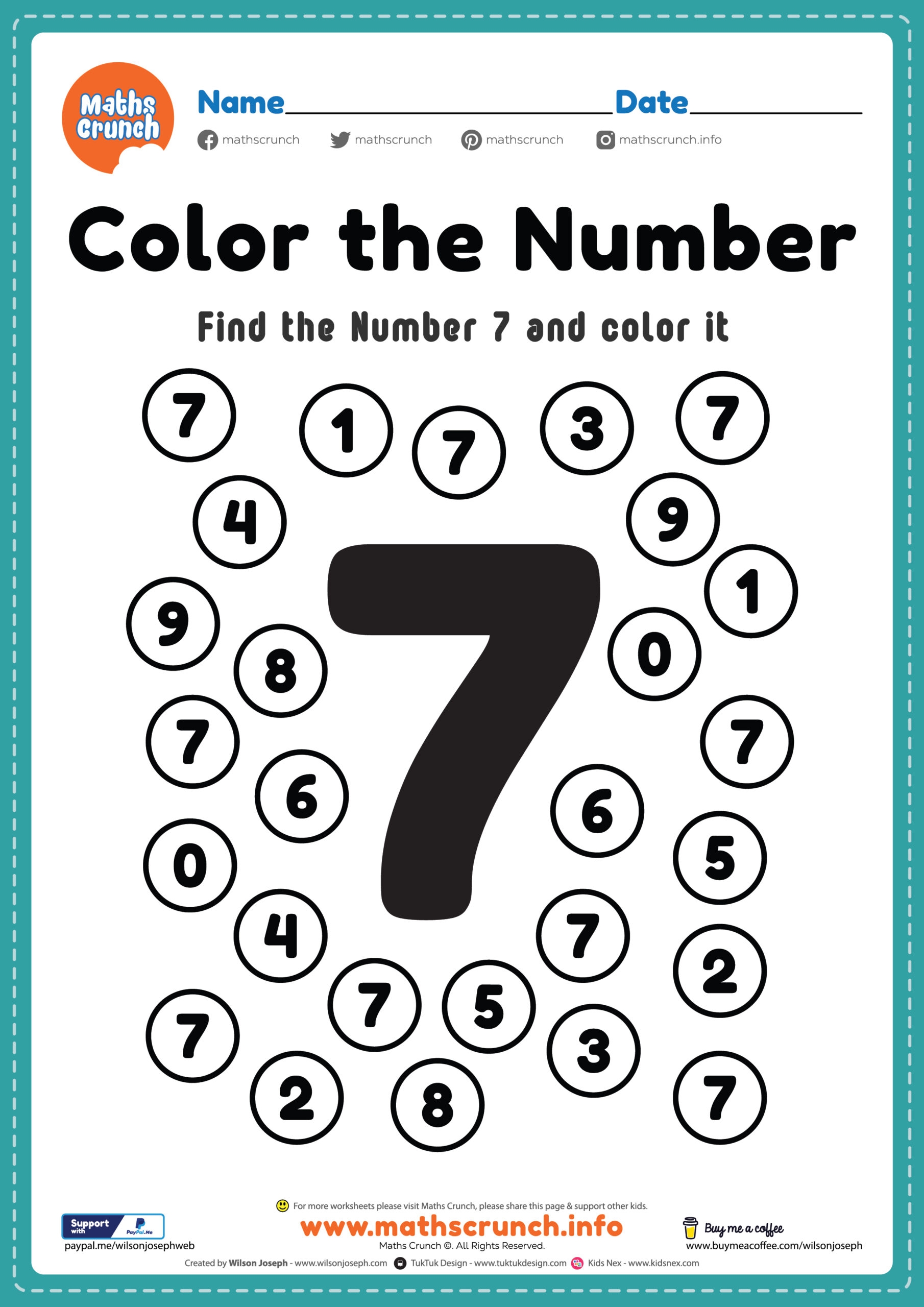 Free Printable Pre-K Number Worksheets