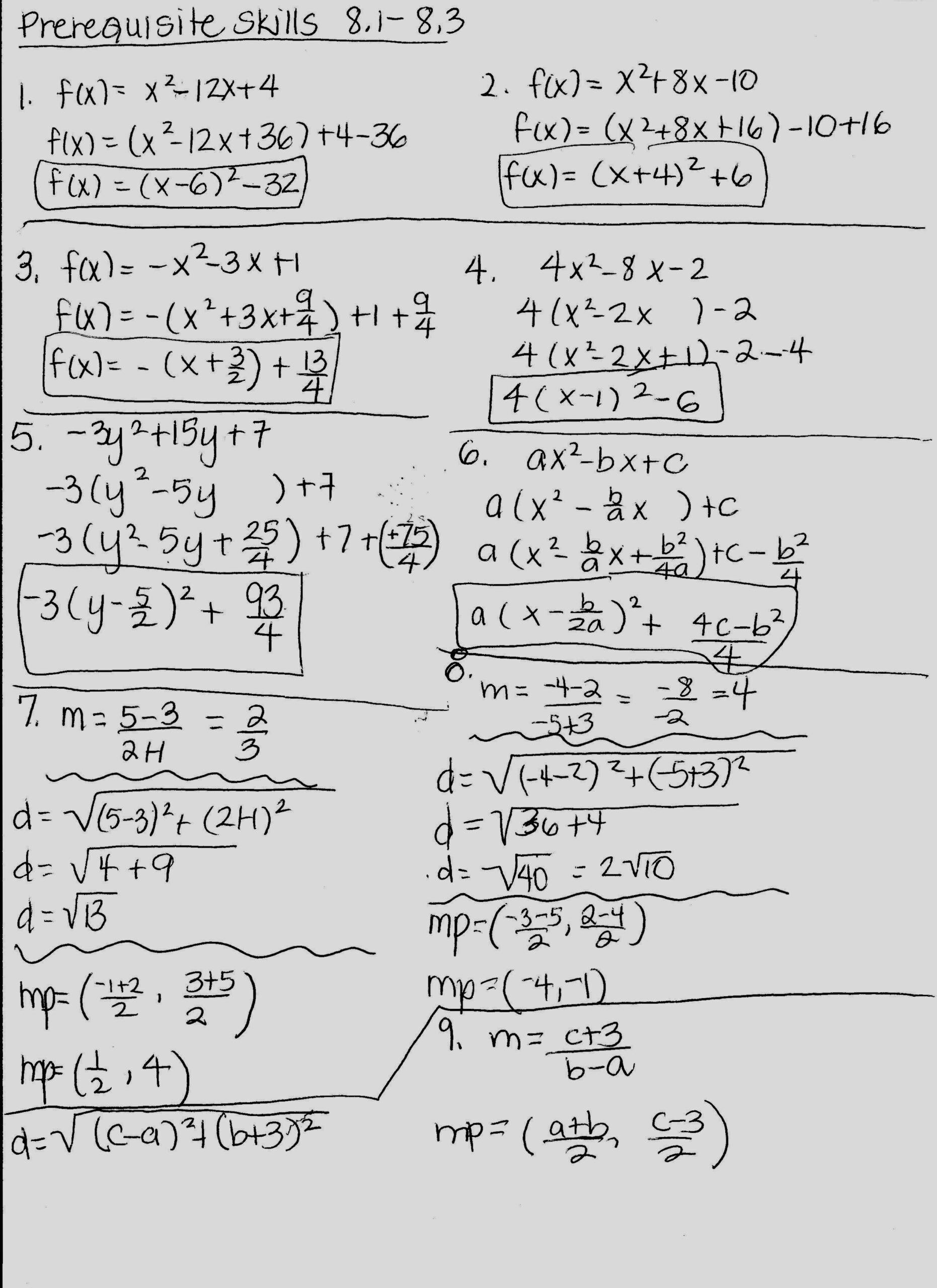 Precalculus Worksheets Free Printable