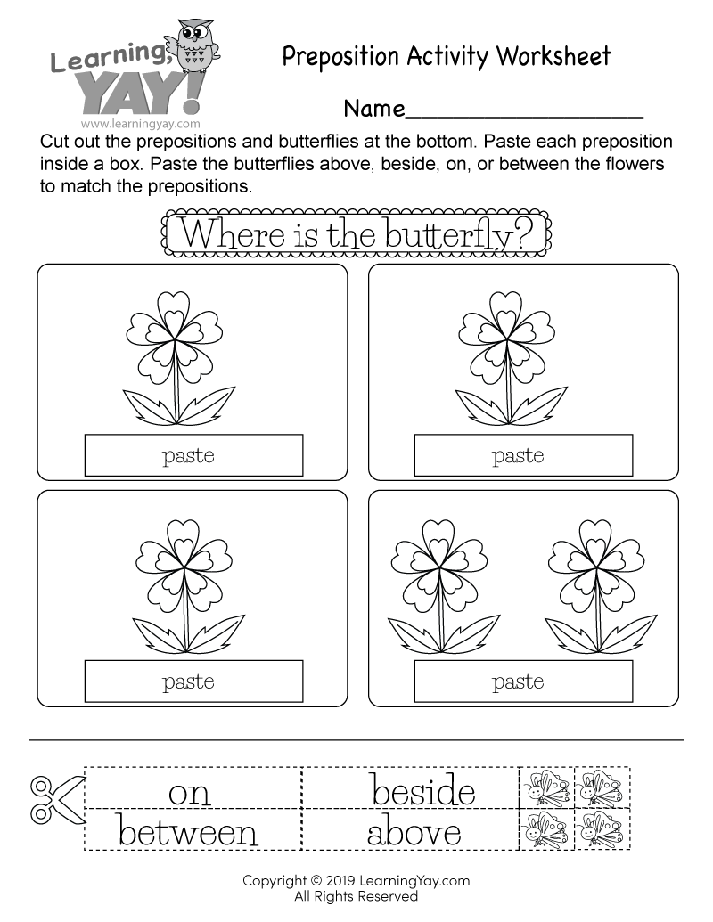 Free Printable Esl Worksheets Prepositions
