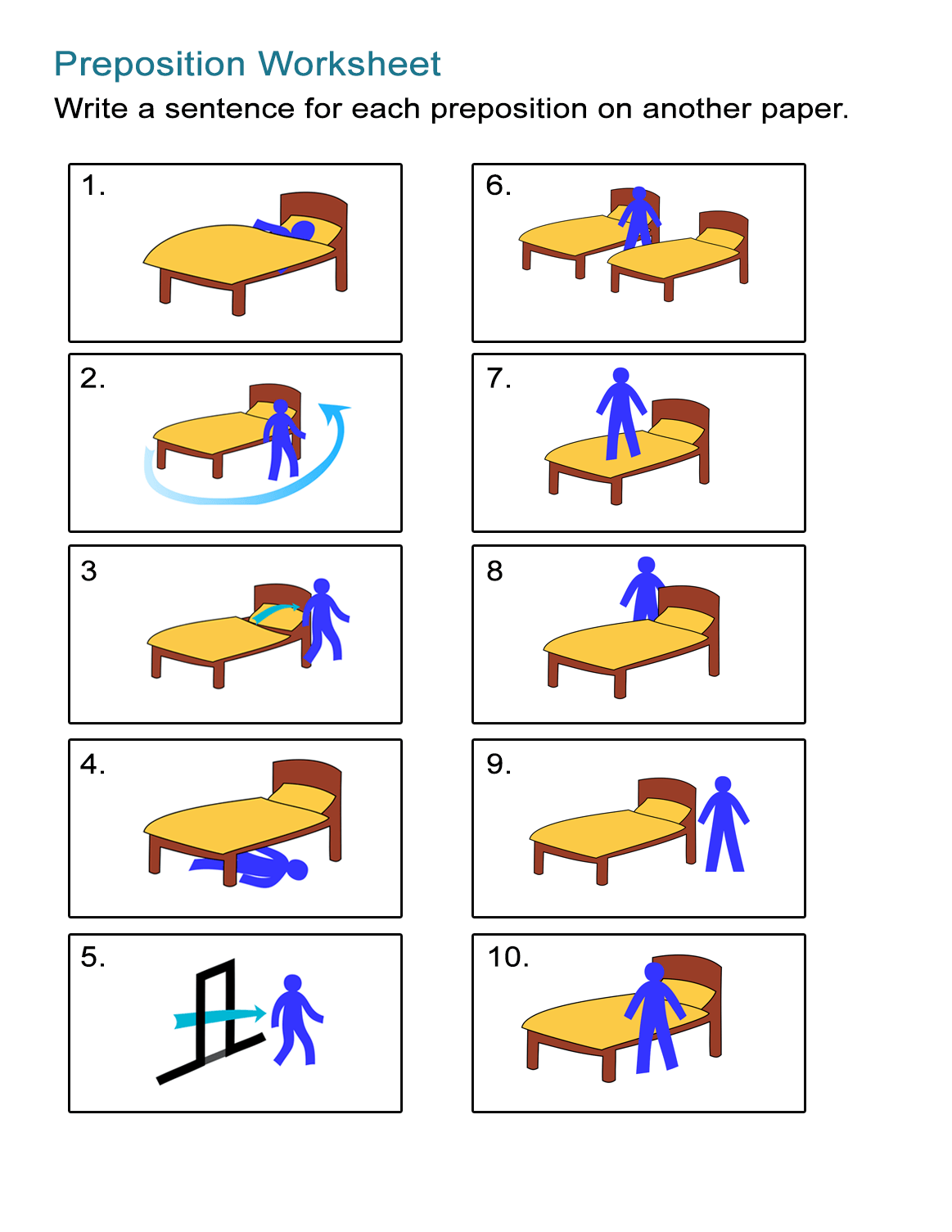 Free Printable Worksheet Prepositions Of Place