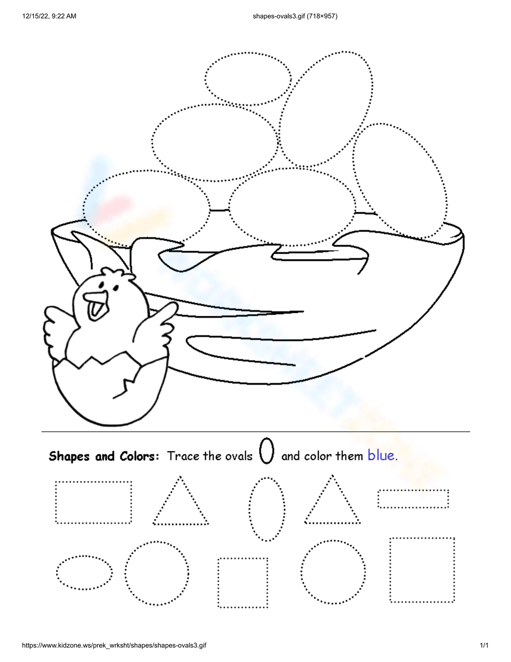 Preschool Oval Worksheets 2025