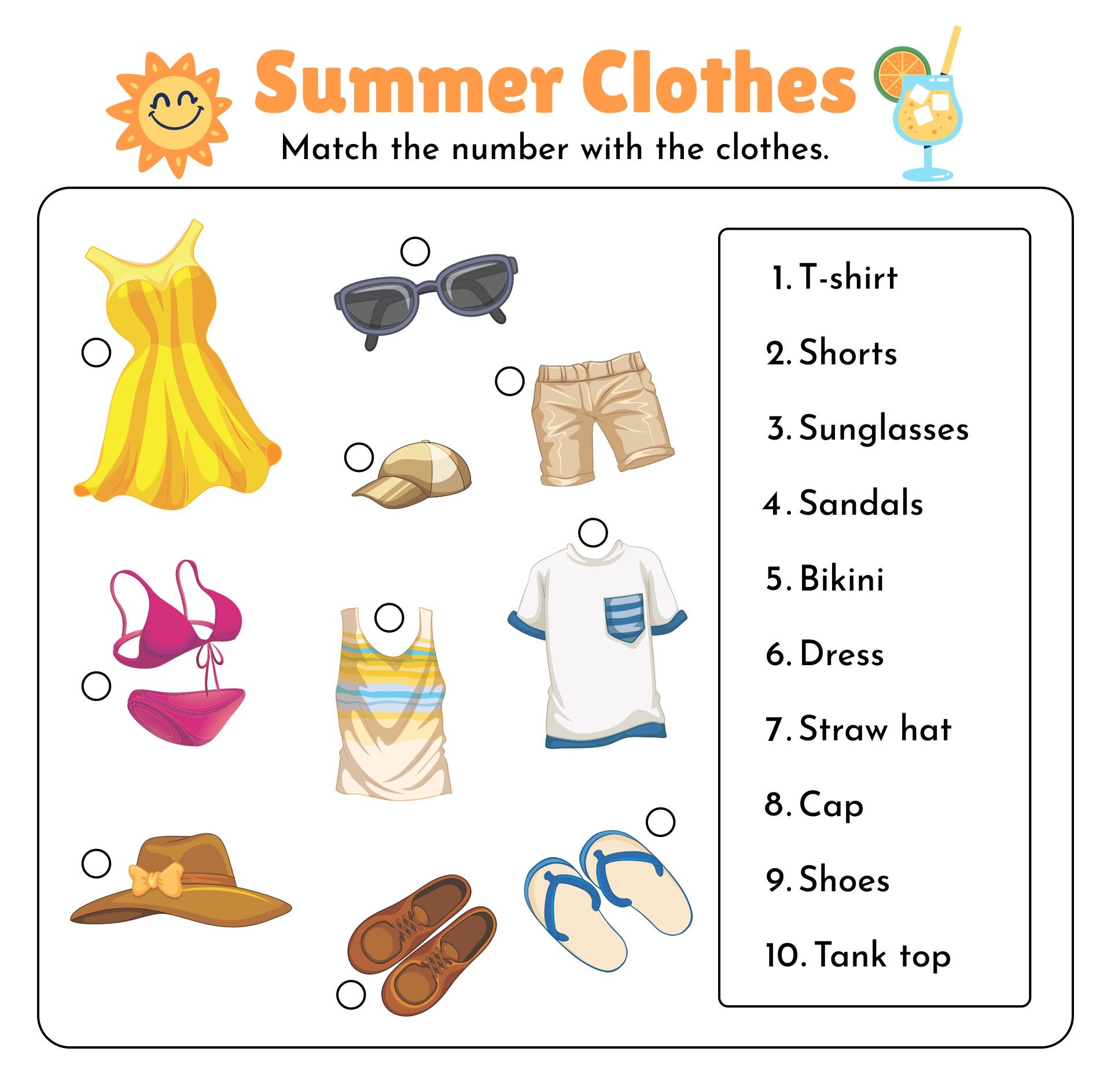 Free Printable Clothes Worksheets For Kids
