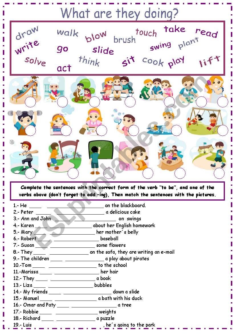 Present Continuous ESL Worksheet By Karen1980
