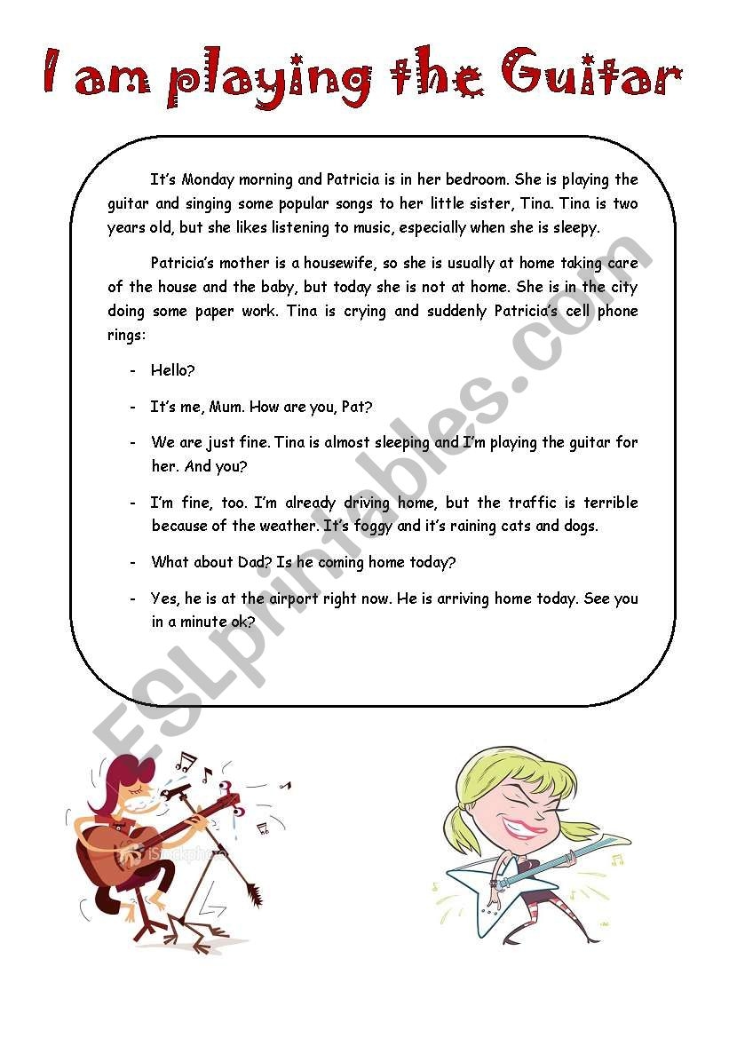 Present Continuous Reading ESL Worksheet By HakanErel