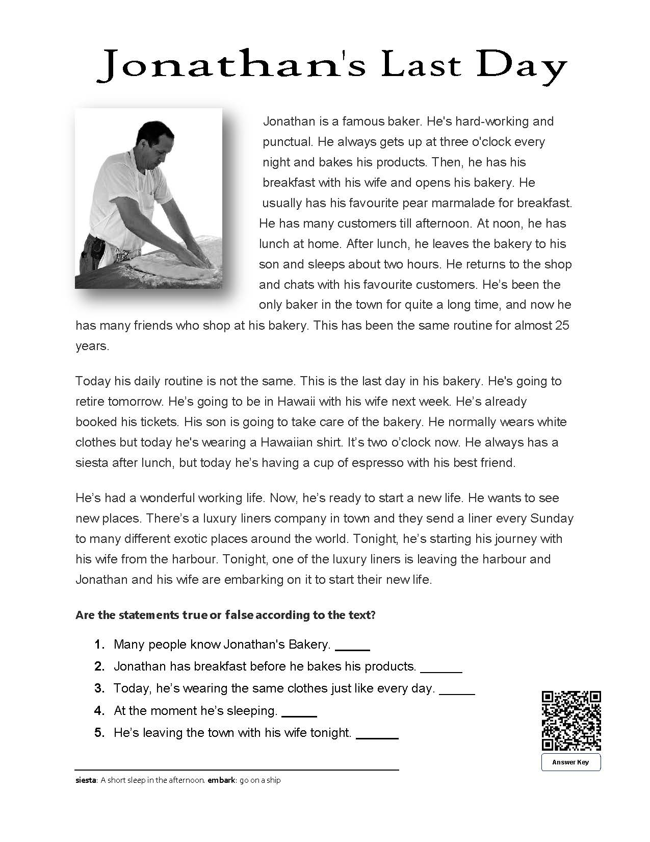 Esl Worksheets Present Continuous Reading Comprehension