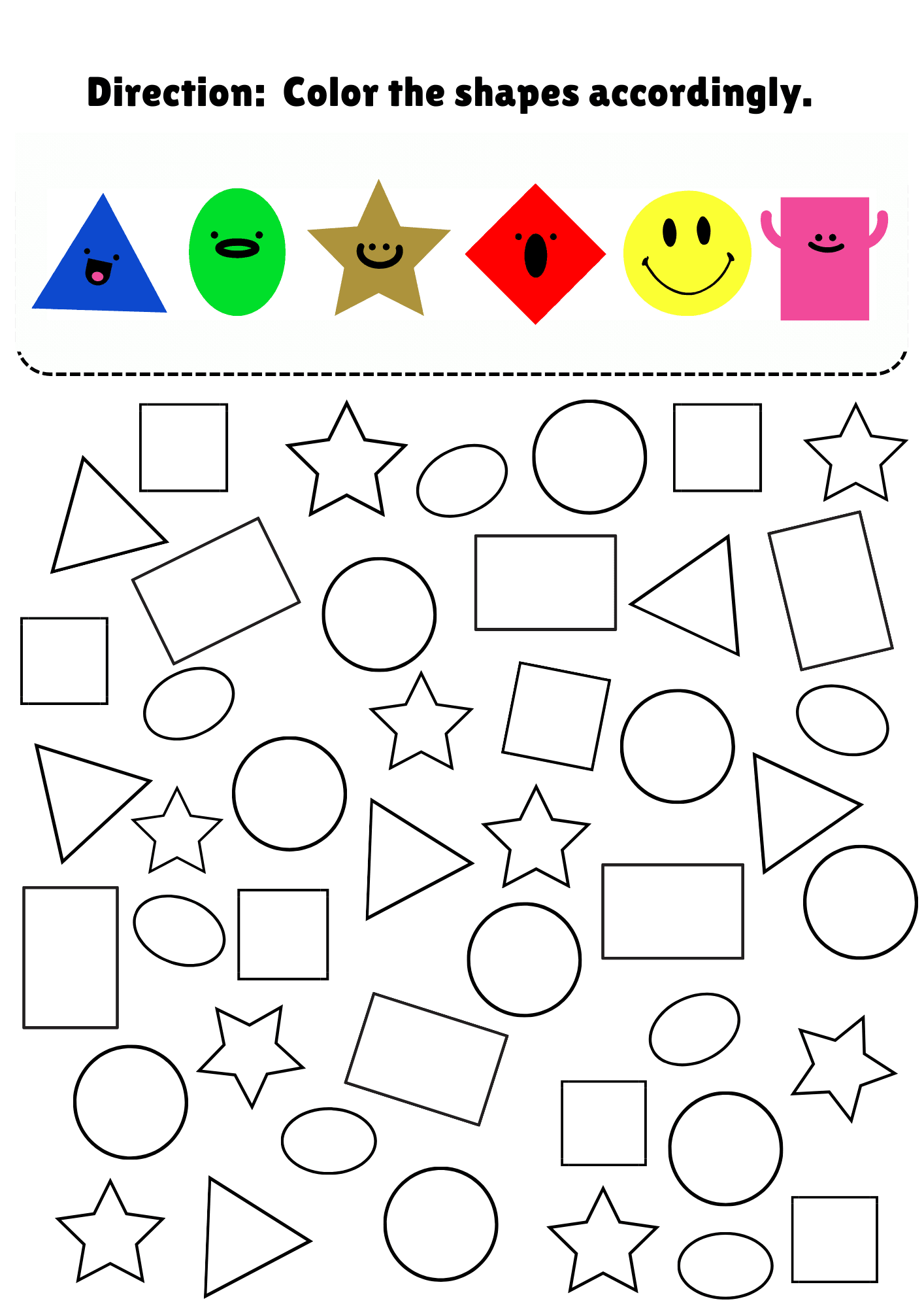 Free Printable Shapes And Colors Worksheets