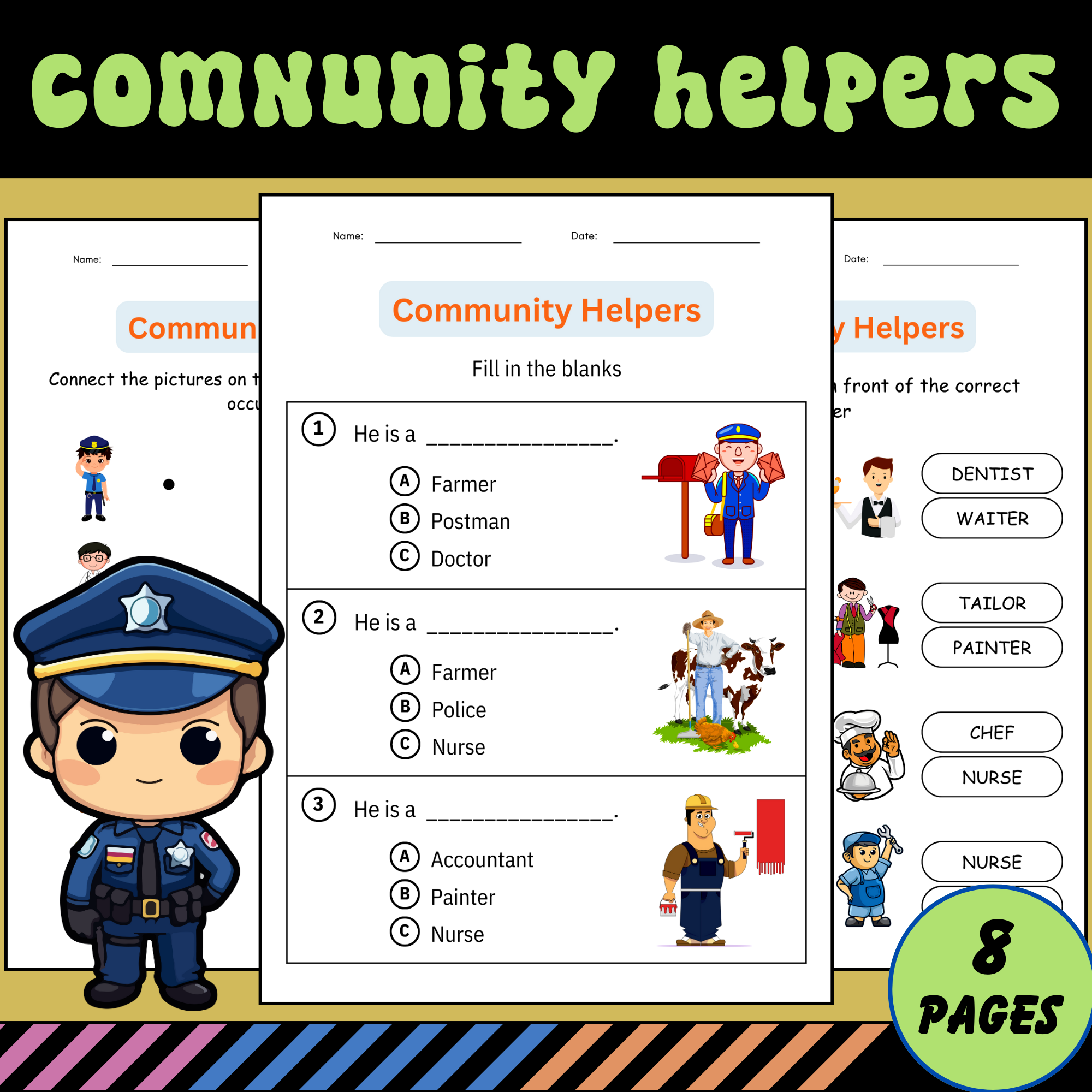Community Helpers Worksheets Free Printables