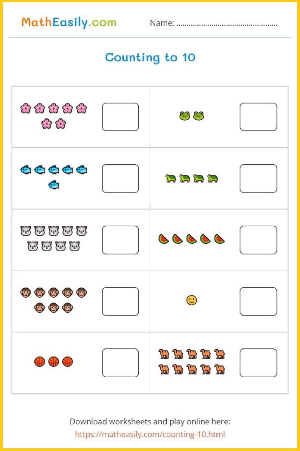 Printable Number Sense Worksheets PDF Free Download
