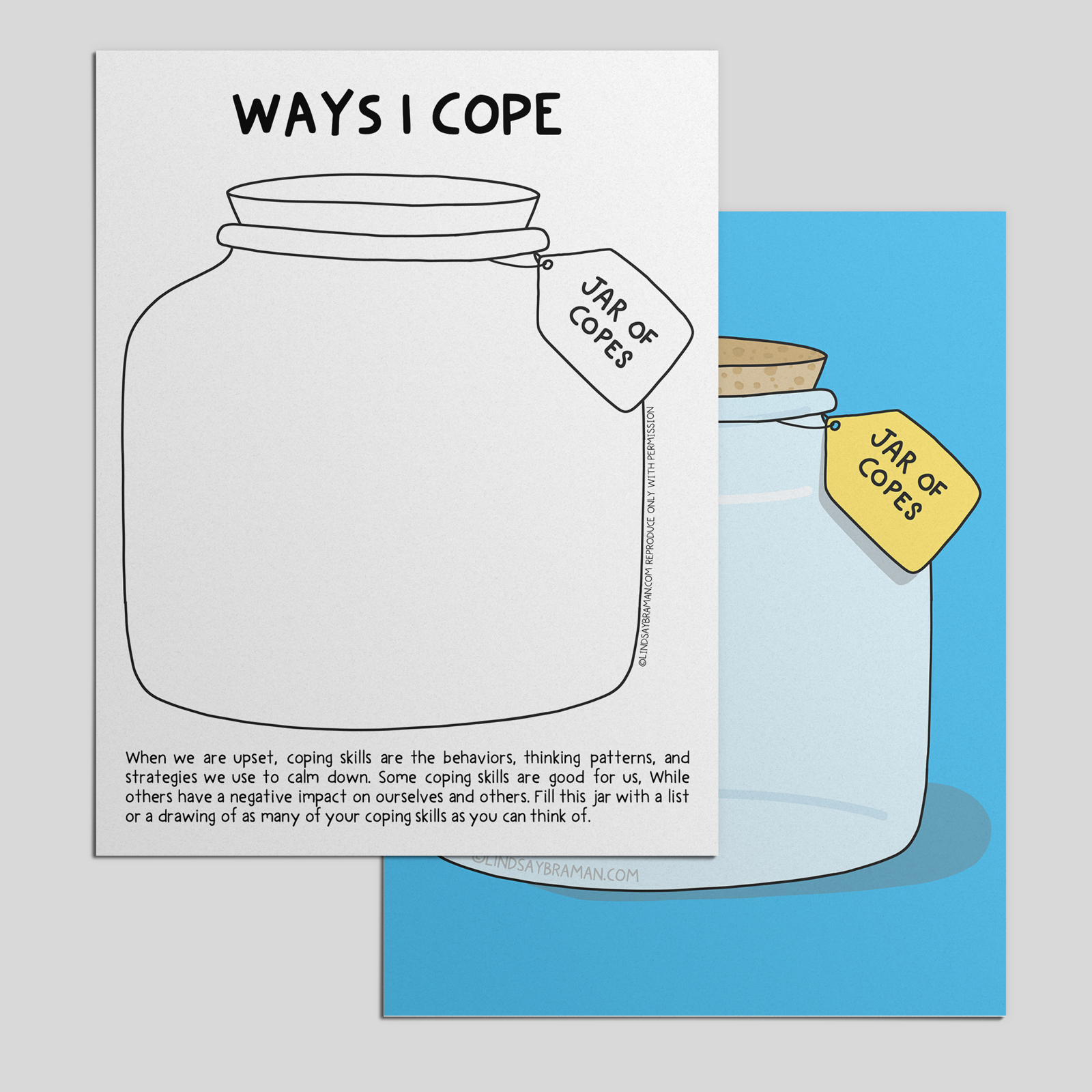 Printable PDF Download Positive And Negative Coping Skills Activity Worksheet For Developing Coping Skills