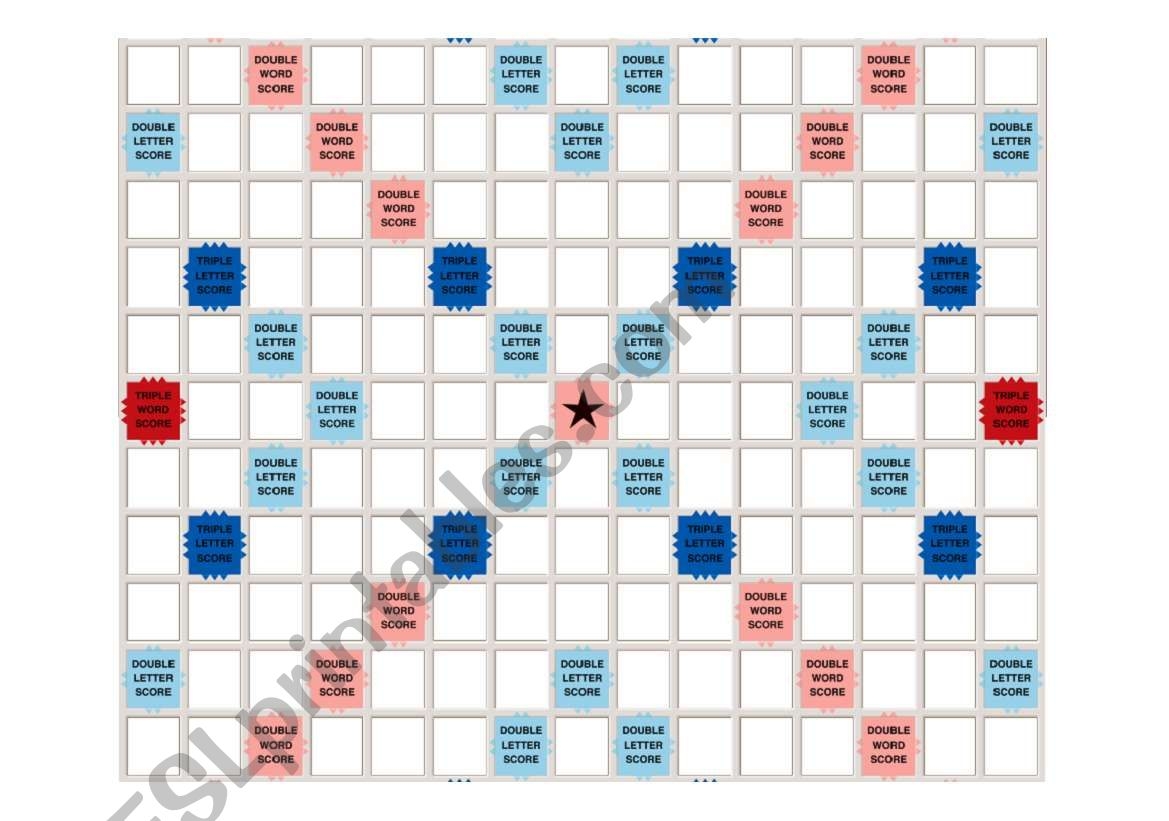 Printable Scrabble Board ESL Worksheet By Mookie