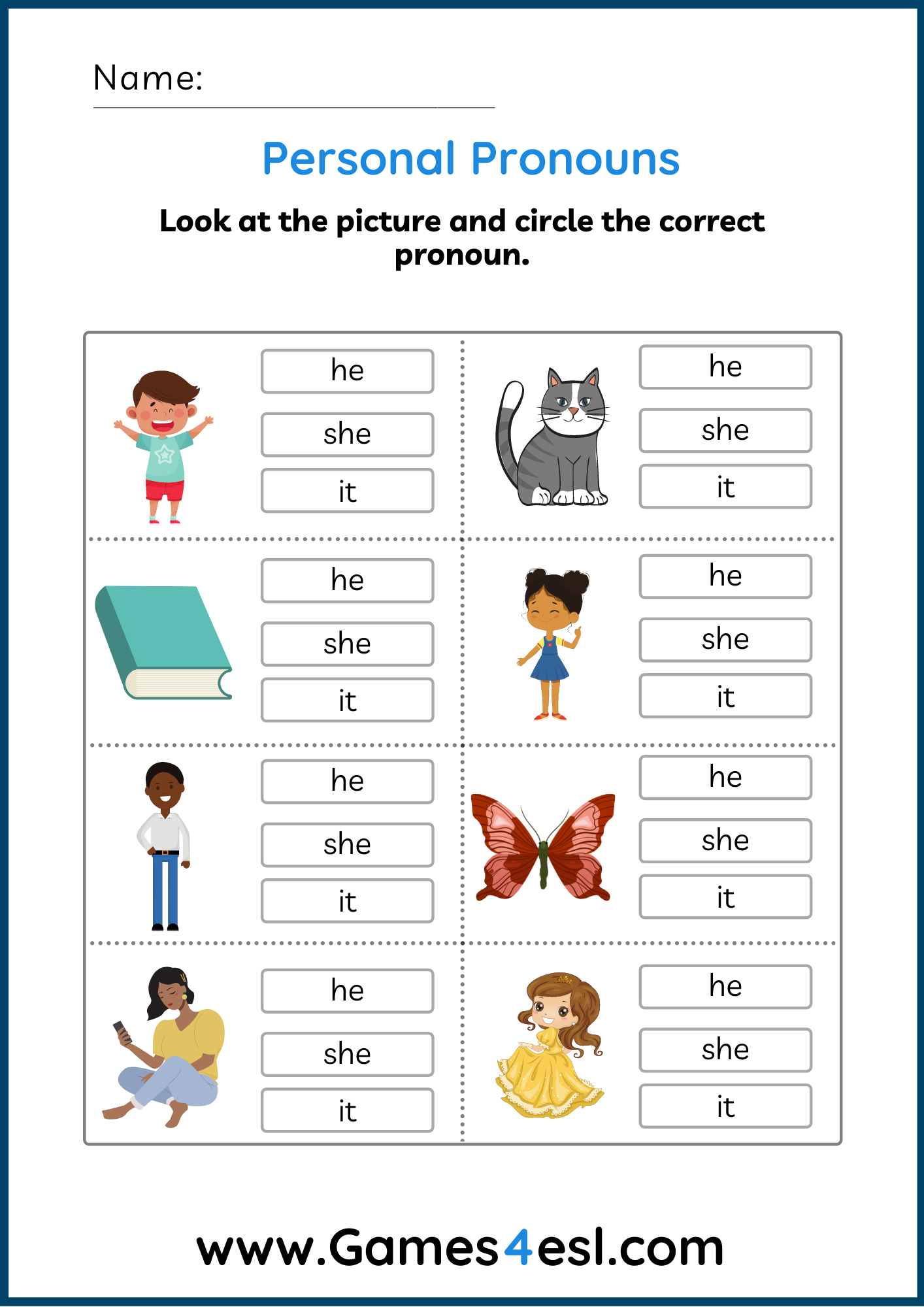 Possessive Pronouns Free Printable Worksheets