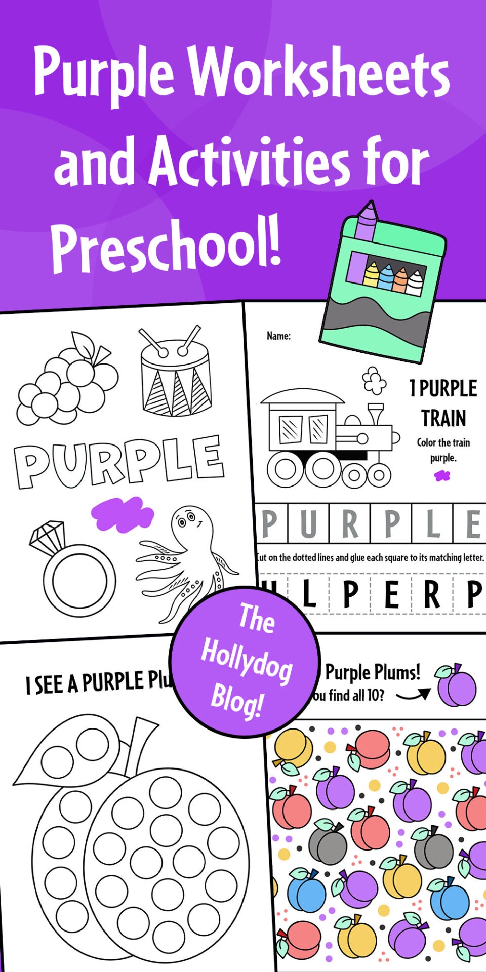 Purple Color Activities And Worksheets For Preschool The Hollydog Blog