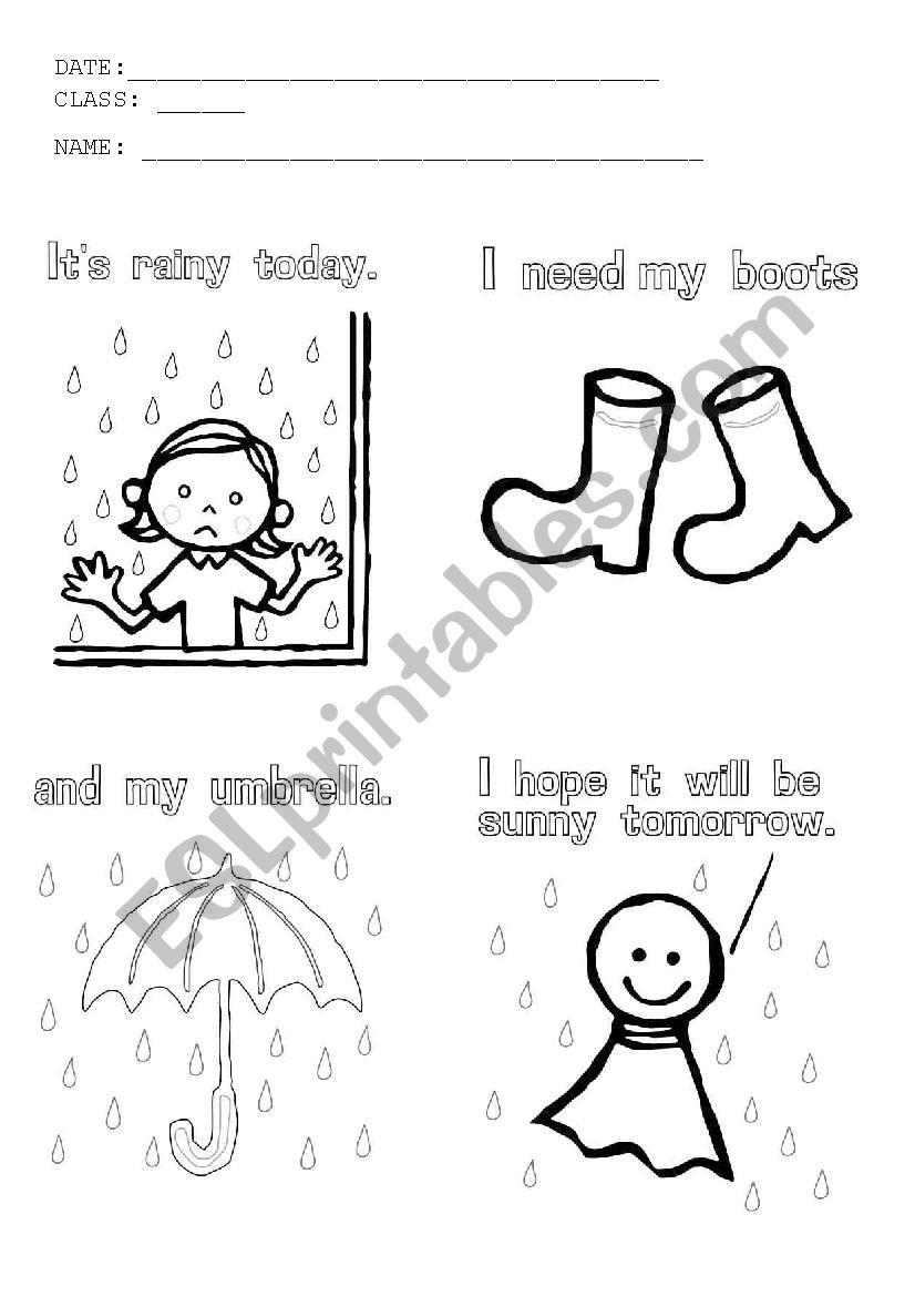 Rainy Day ESL Worksheet By Nayarita