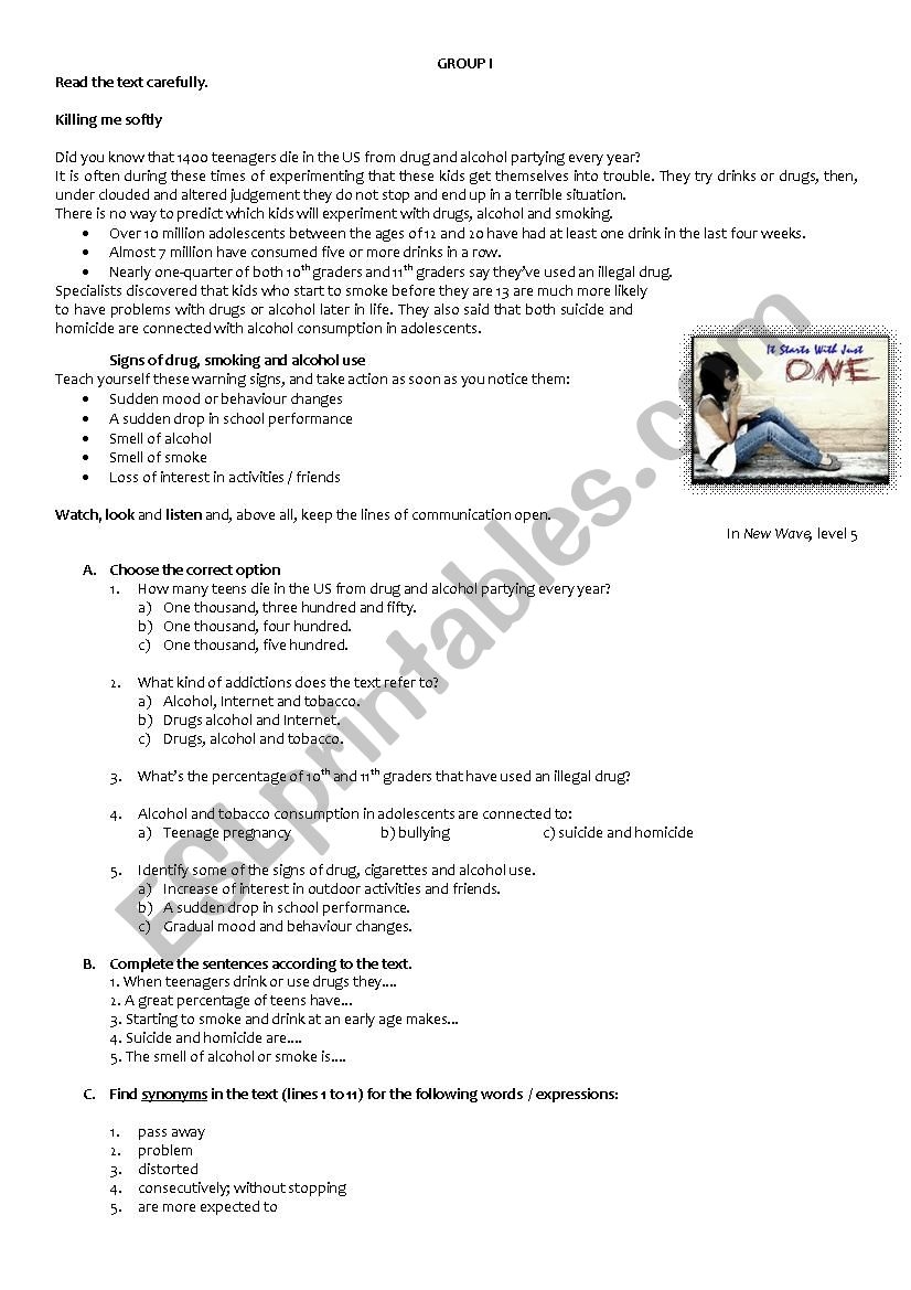 Reading And Writing Comprehension Test 9th Grade ESL Worksheet By RuiJorge