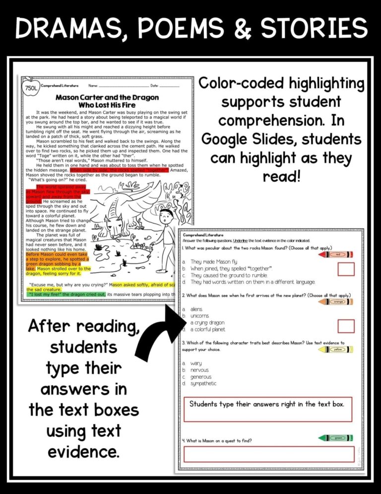 Reading Comprehension 4th RL 4 10 5th RL 5 10 Reading Passages RL4 10 RL5 10