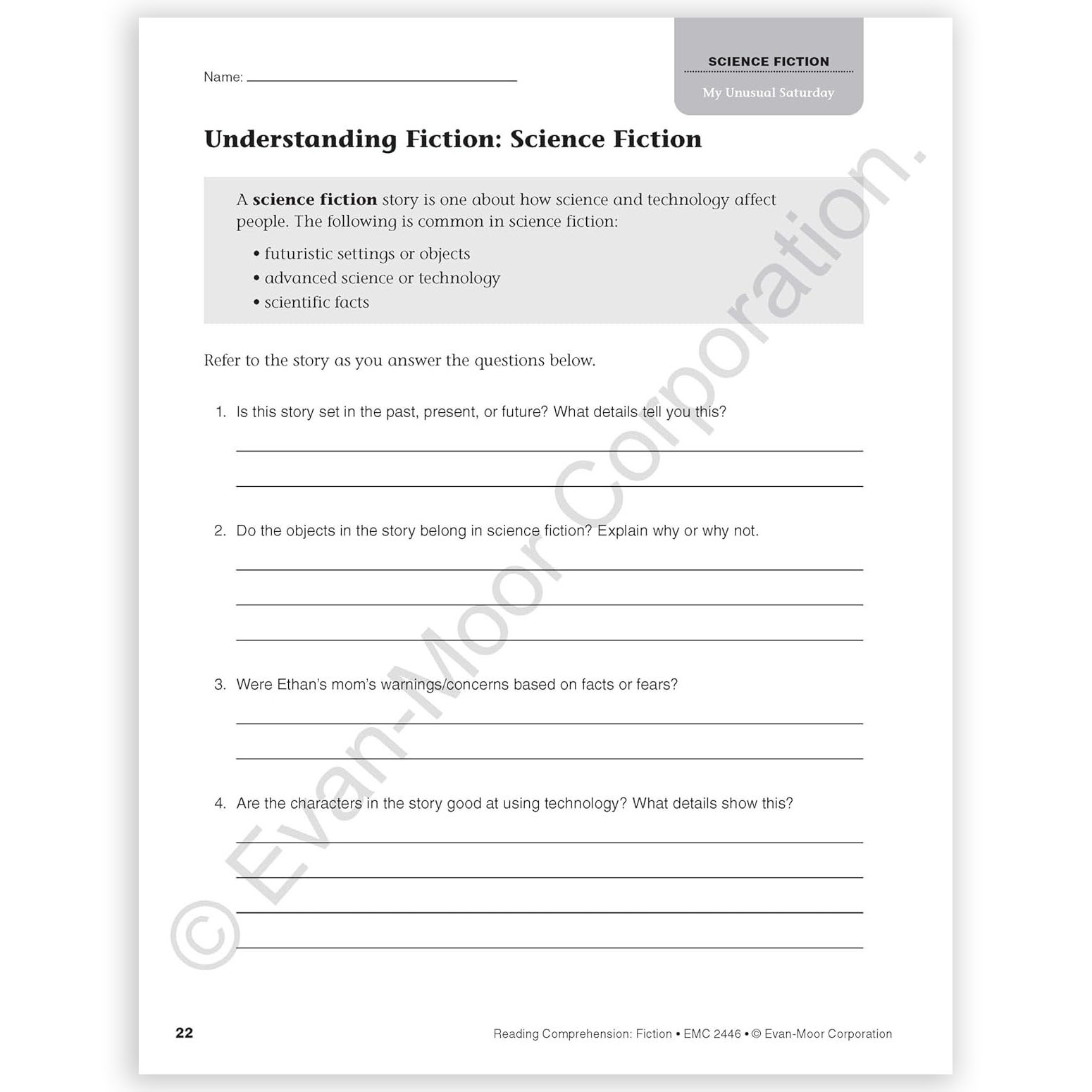 Reading Comprehension Fiction Grade 6 The Teachers Lounge 