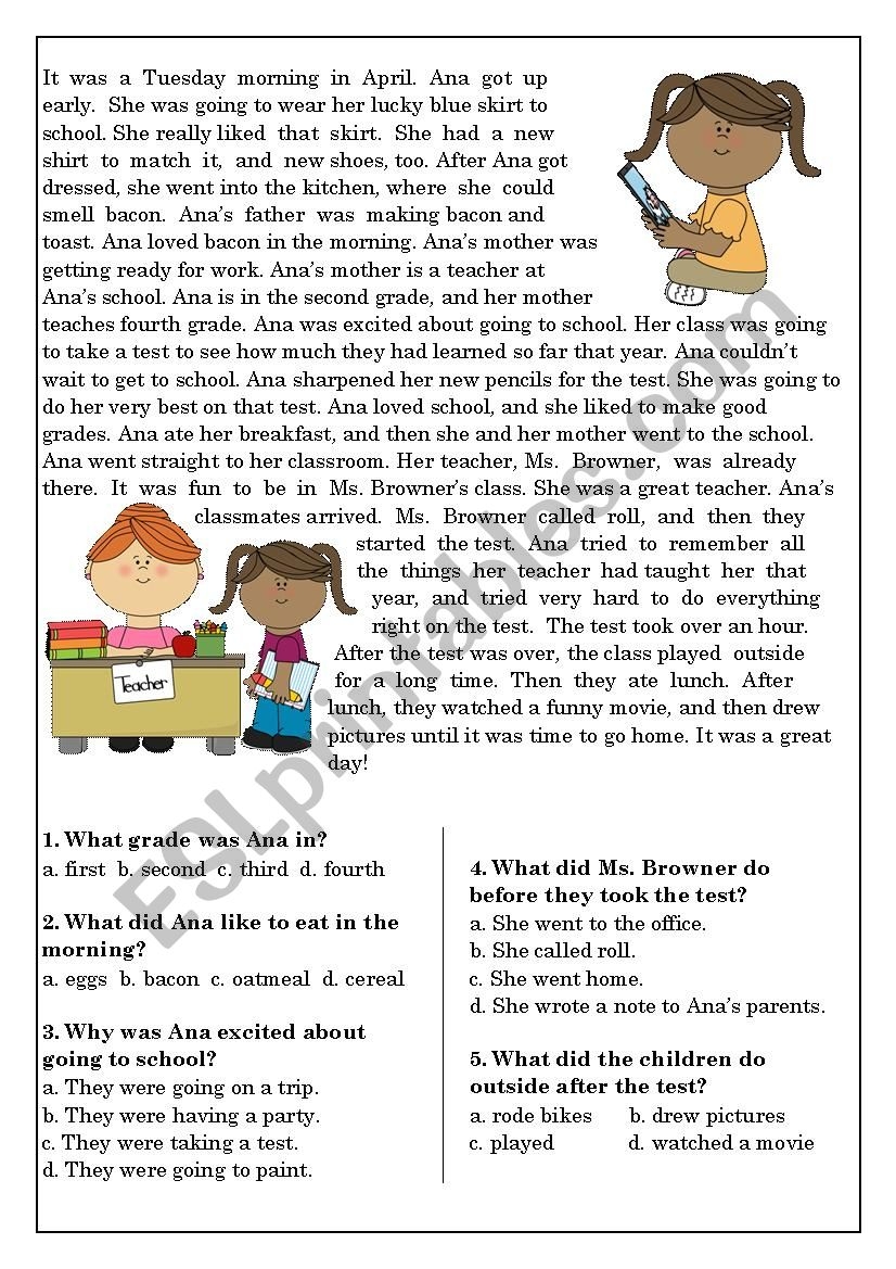 Reading Comprehension For Beginner And Elementary Students 10 ESL Worksheet By Rambertico