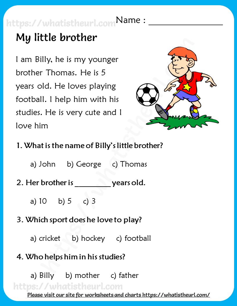 Grade 2 Reading Comprehension Free Worksheet