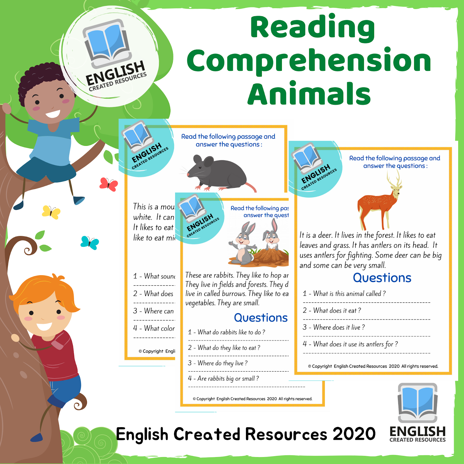 Esl Reading Comprehension Worksheets Animals