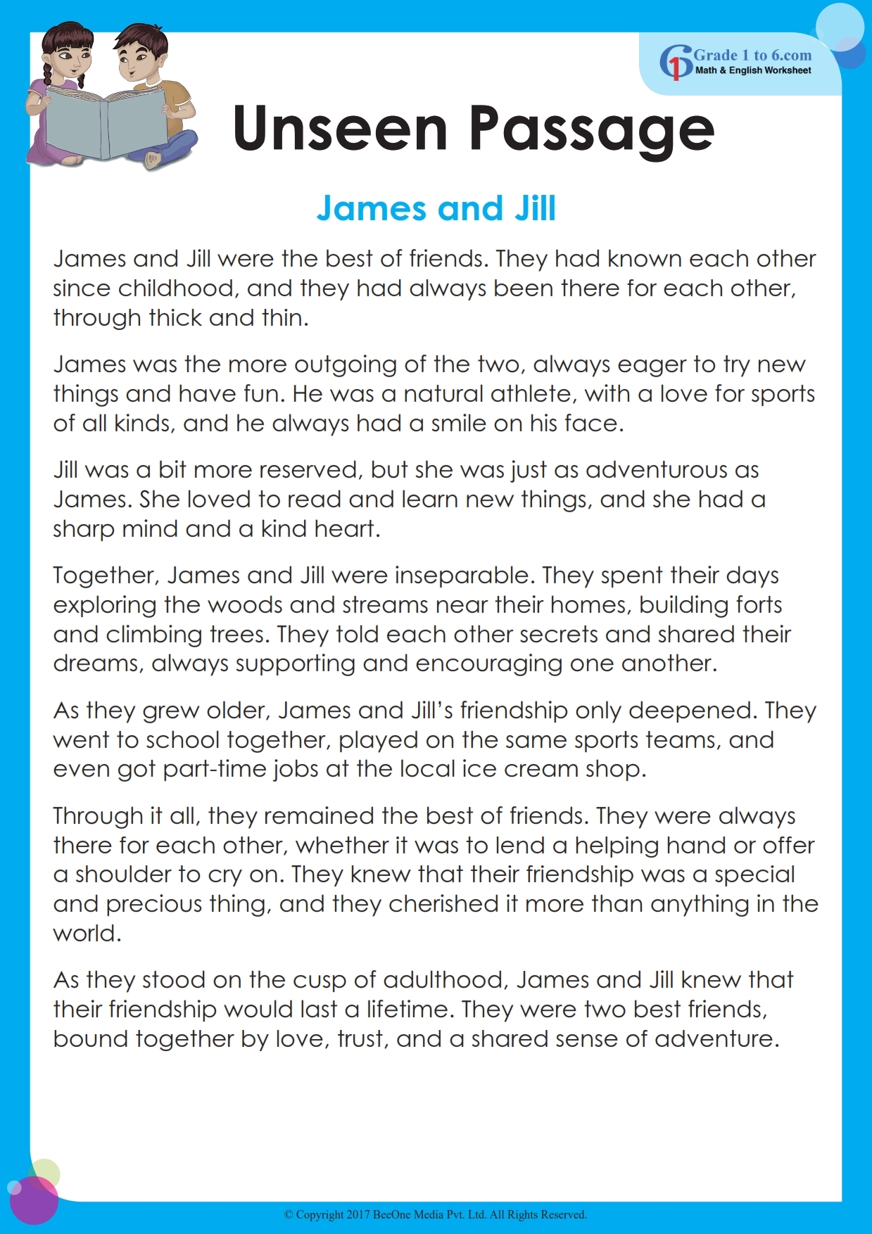 Grade 4 Worksheets Reading Comprehension