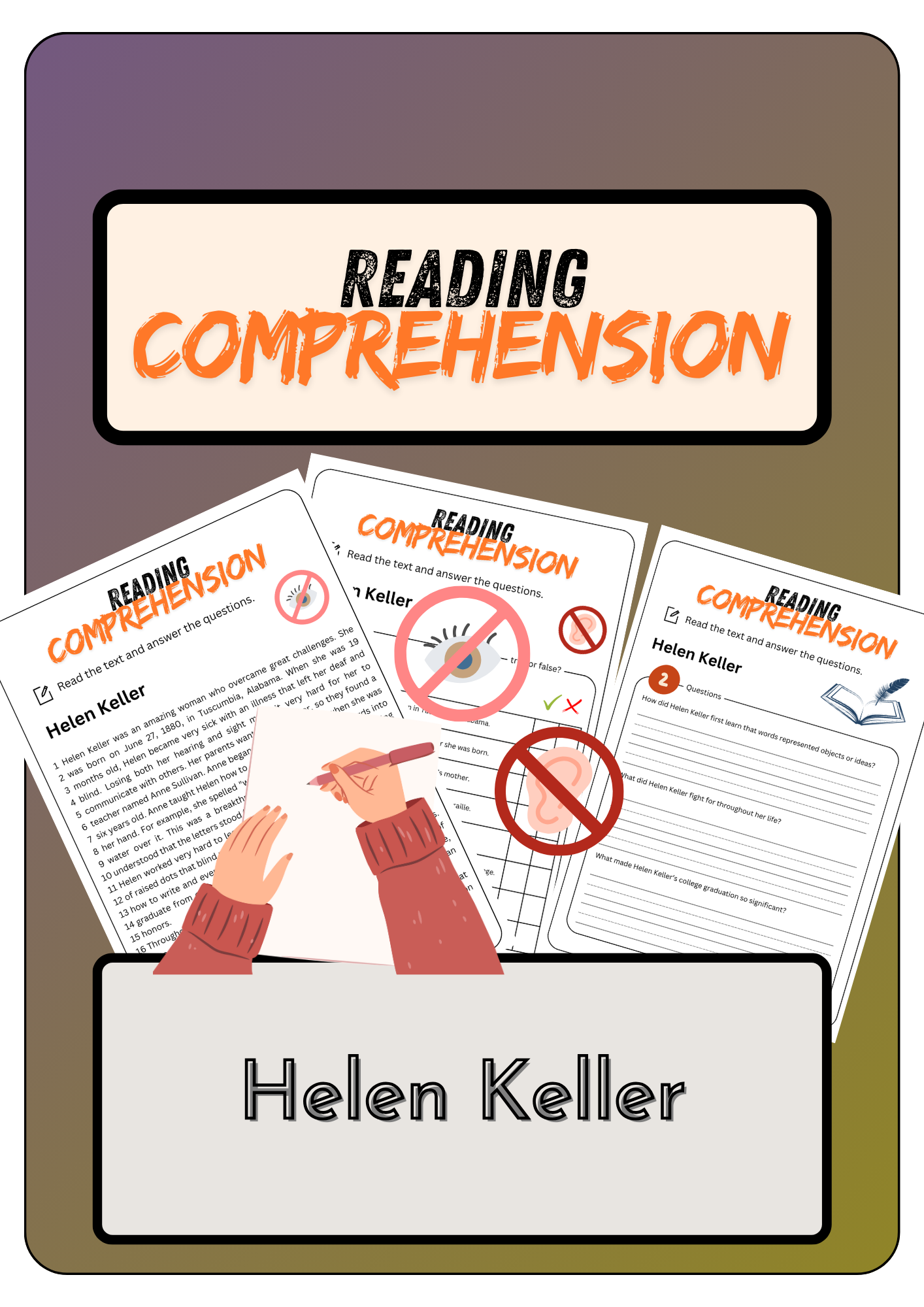 Reading Comprehension Helen Keller Solutions Made By Teachers