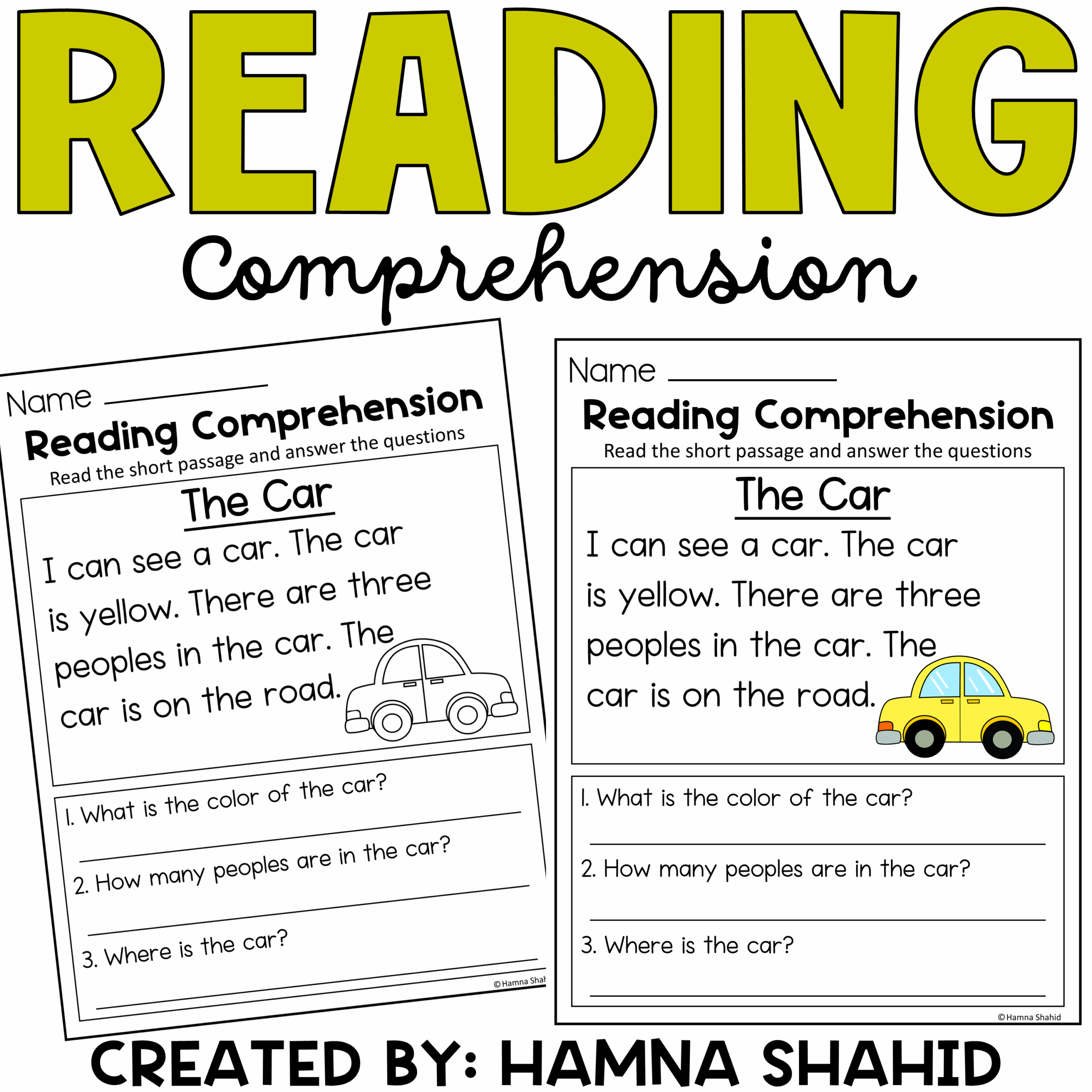 Reading Comprehension Passages And Questions