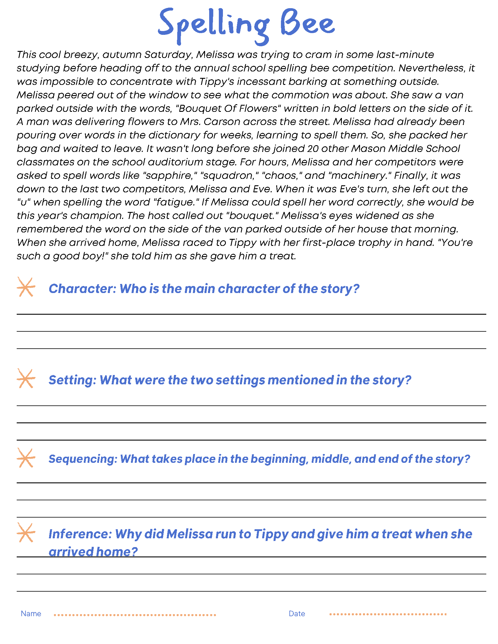 Reading Comprehension Passages Story Elements Conflict Resolution Theme Made By Teachers