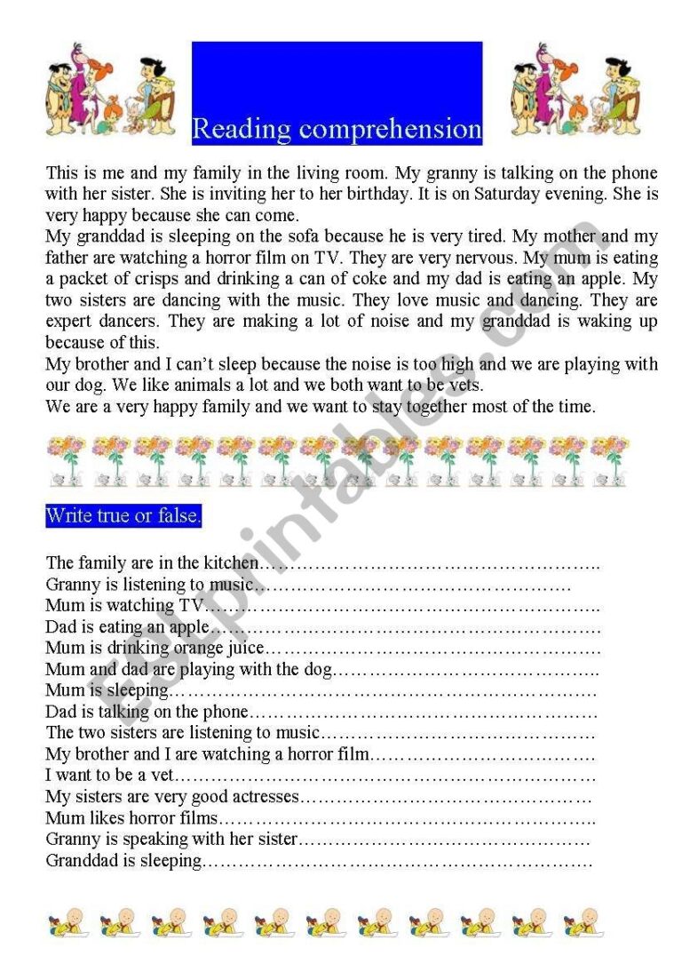 Reading Comprehension Present Continuous ESL Worksheet By 