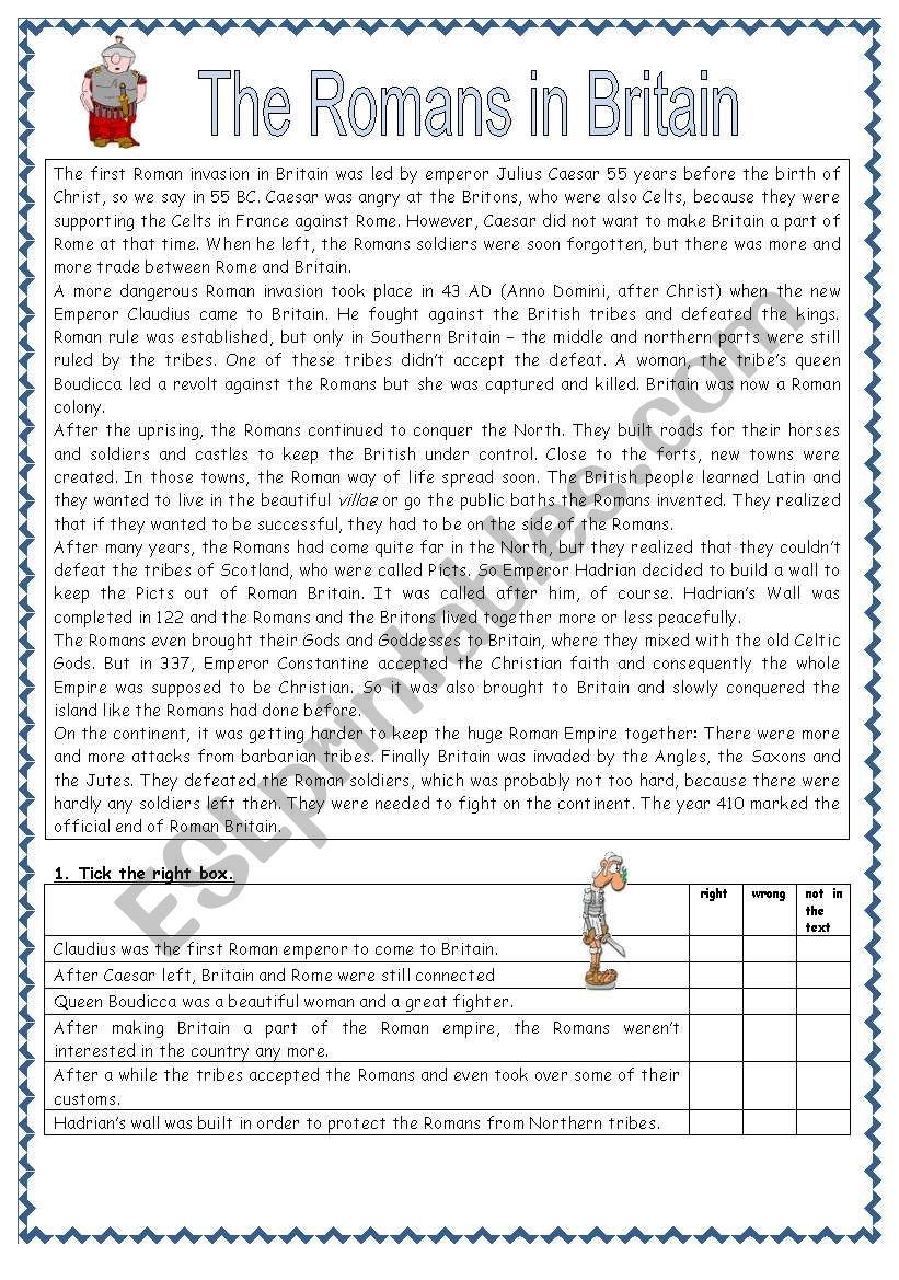 Ancient Rome Reading Comprehension Worksheets Pdf