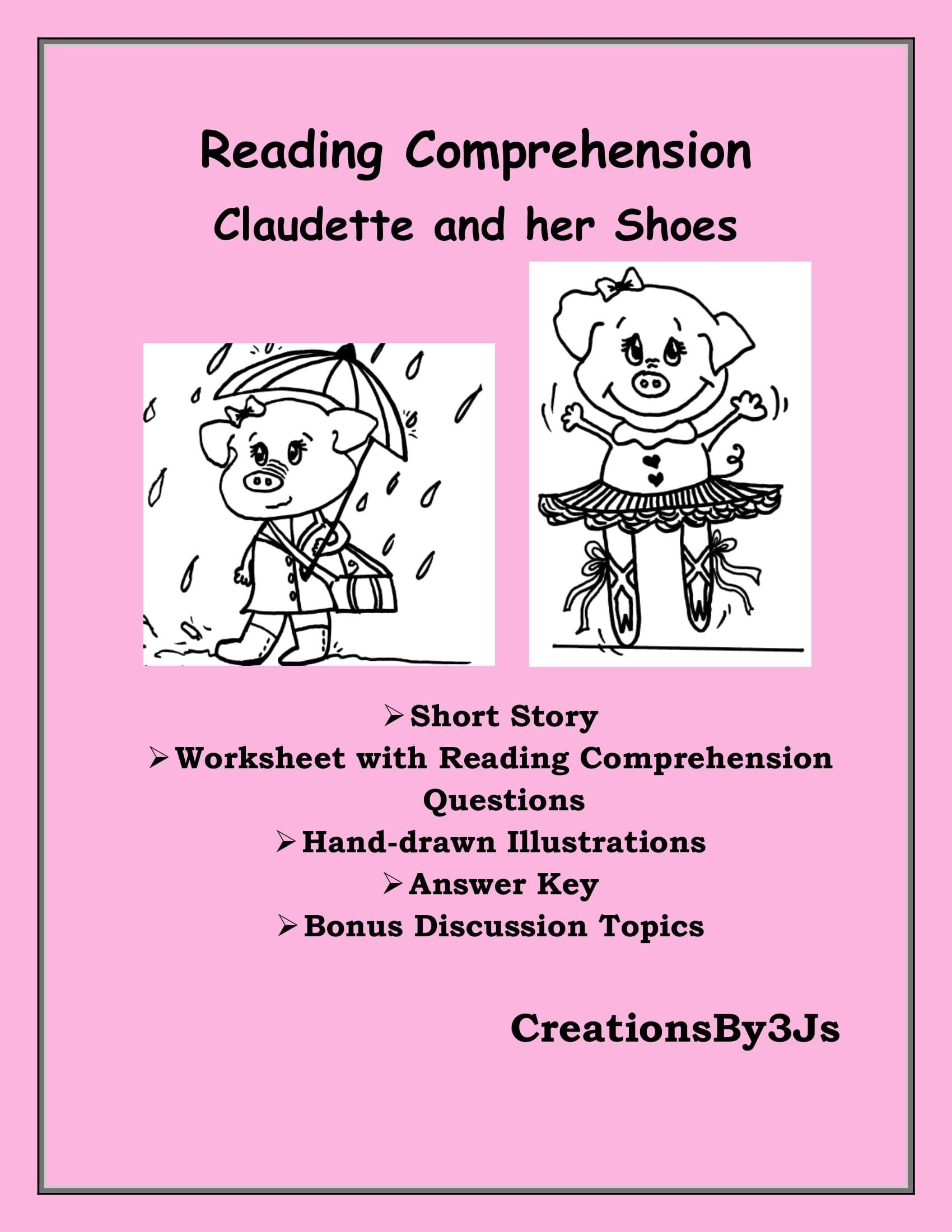 Reading Comprehension Short Story Ballet Dance Story Reading Comprehension Questions Worksheet Hand drawn Illustrations Elementary Reading