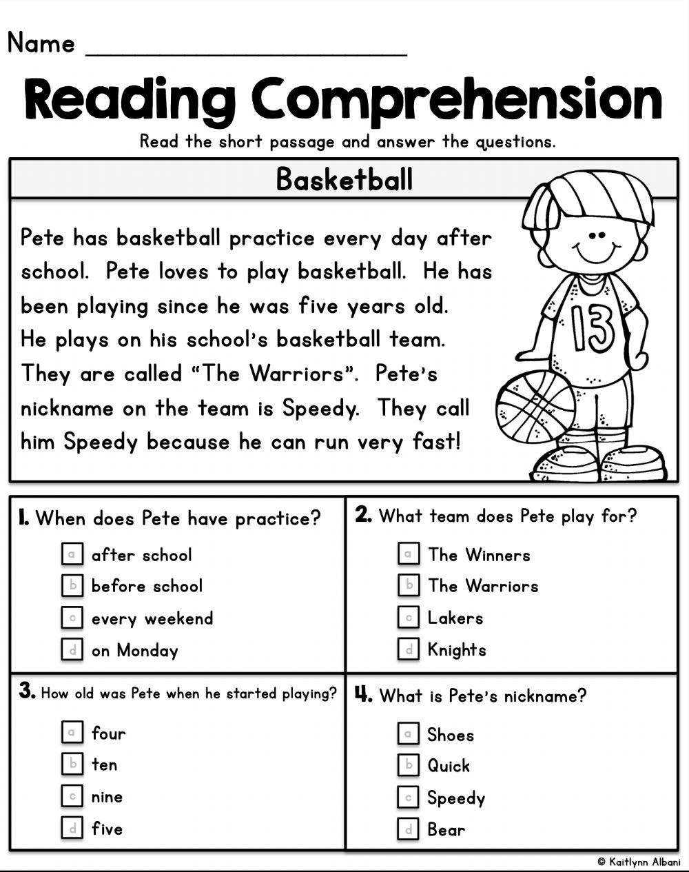Reading Comprehension Sports Online Exercise For Live Worksheets Worksheets Library