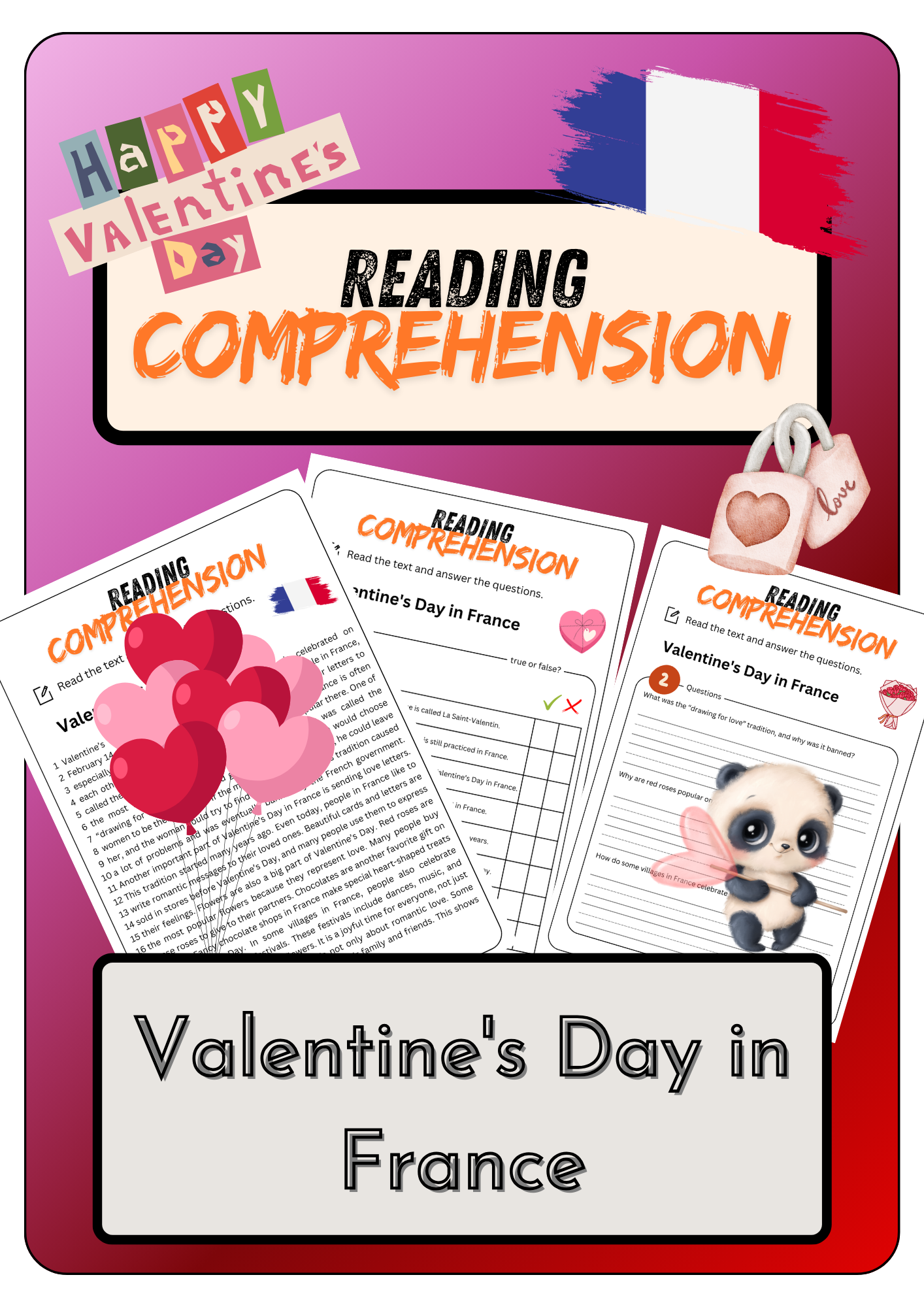 Grade 8 French Reading Comprehension Worksheets