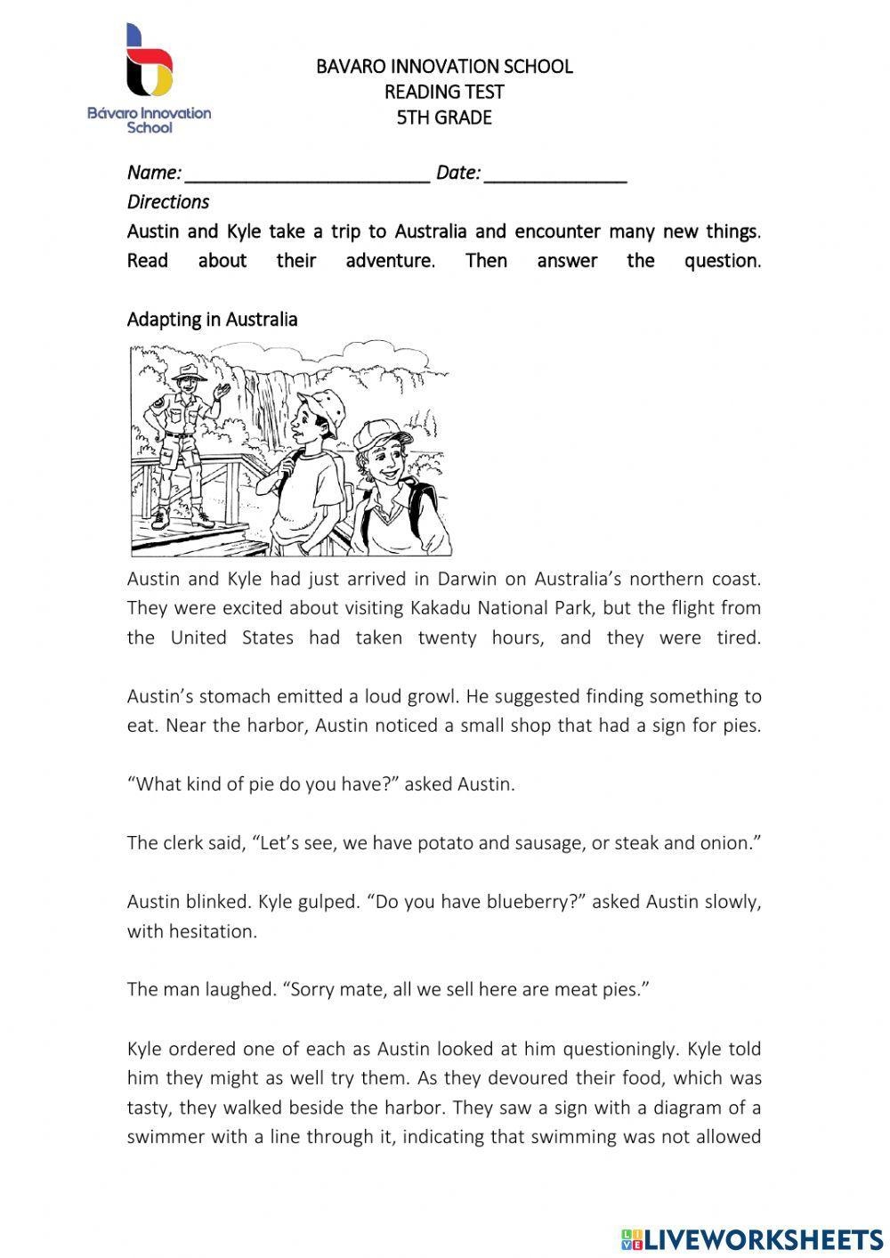 Reading Comprehension Worksheet The Seventh Tail Worksheets Library