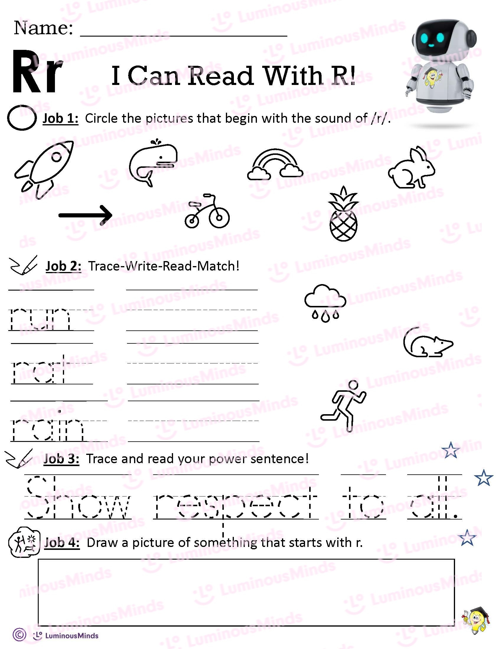 Reading Comprehension Worksheets I Can Read With R 